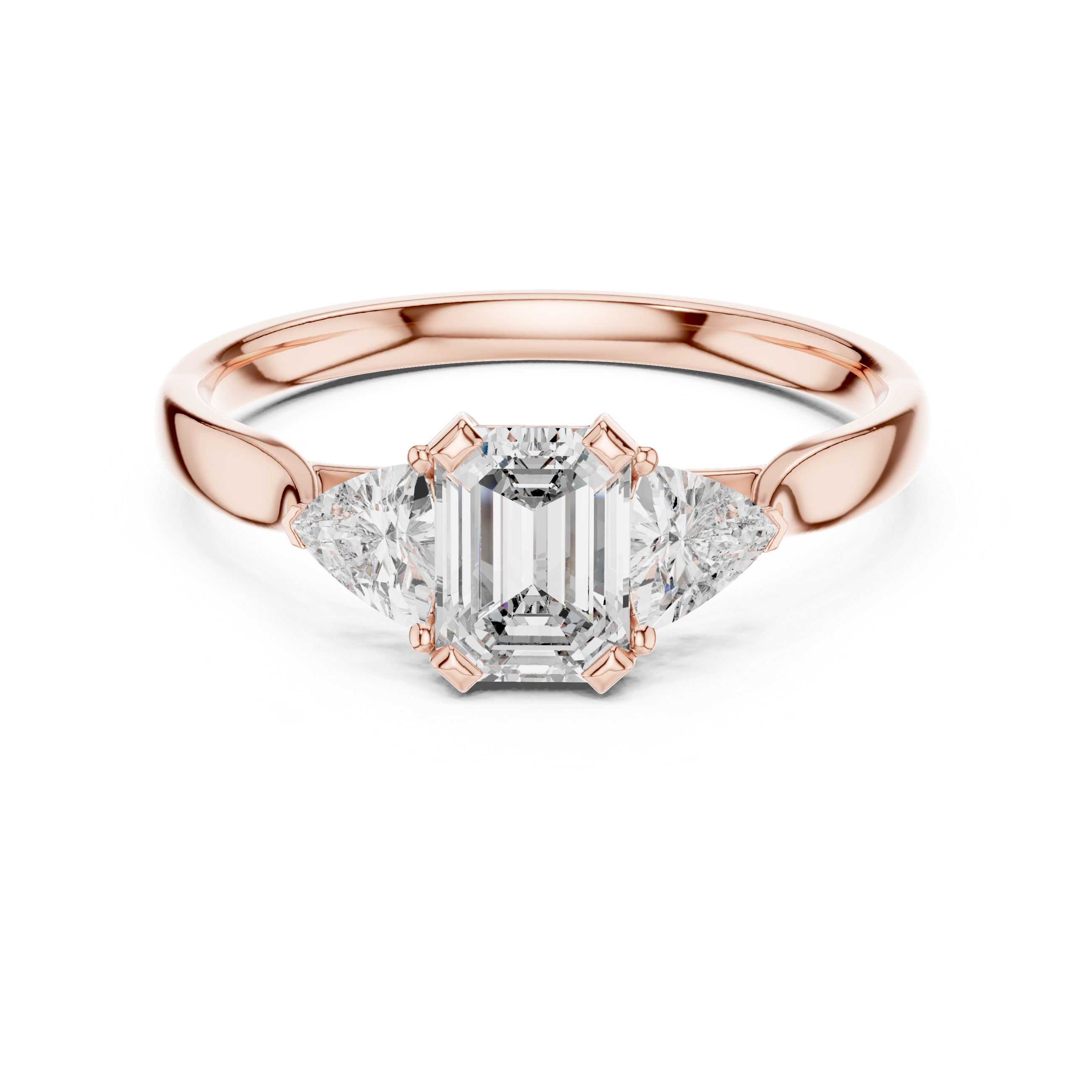 The Schilde Ring - Emerald Cut Three-Stone Engagement Ring