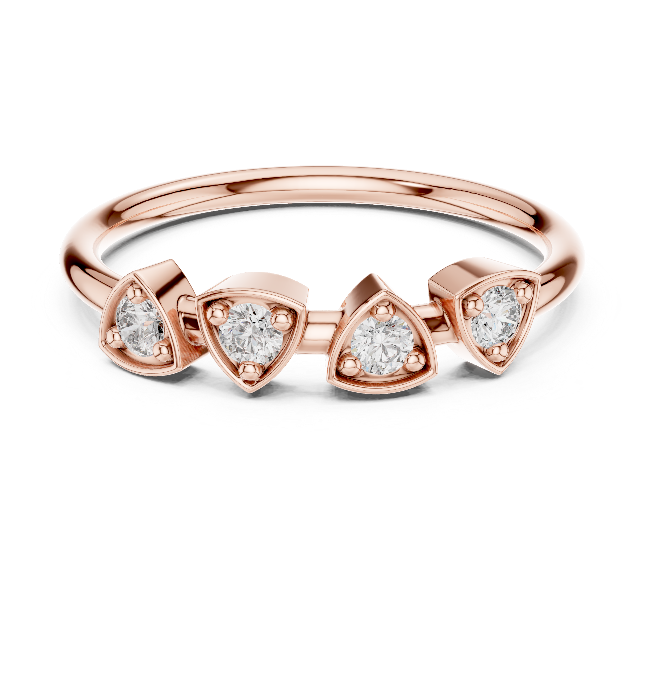 The Gulbene Ring - Geometric Triangle Bezel Diamond Band