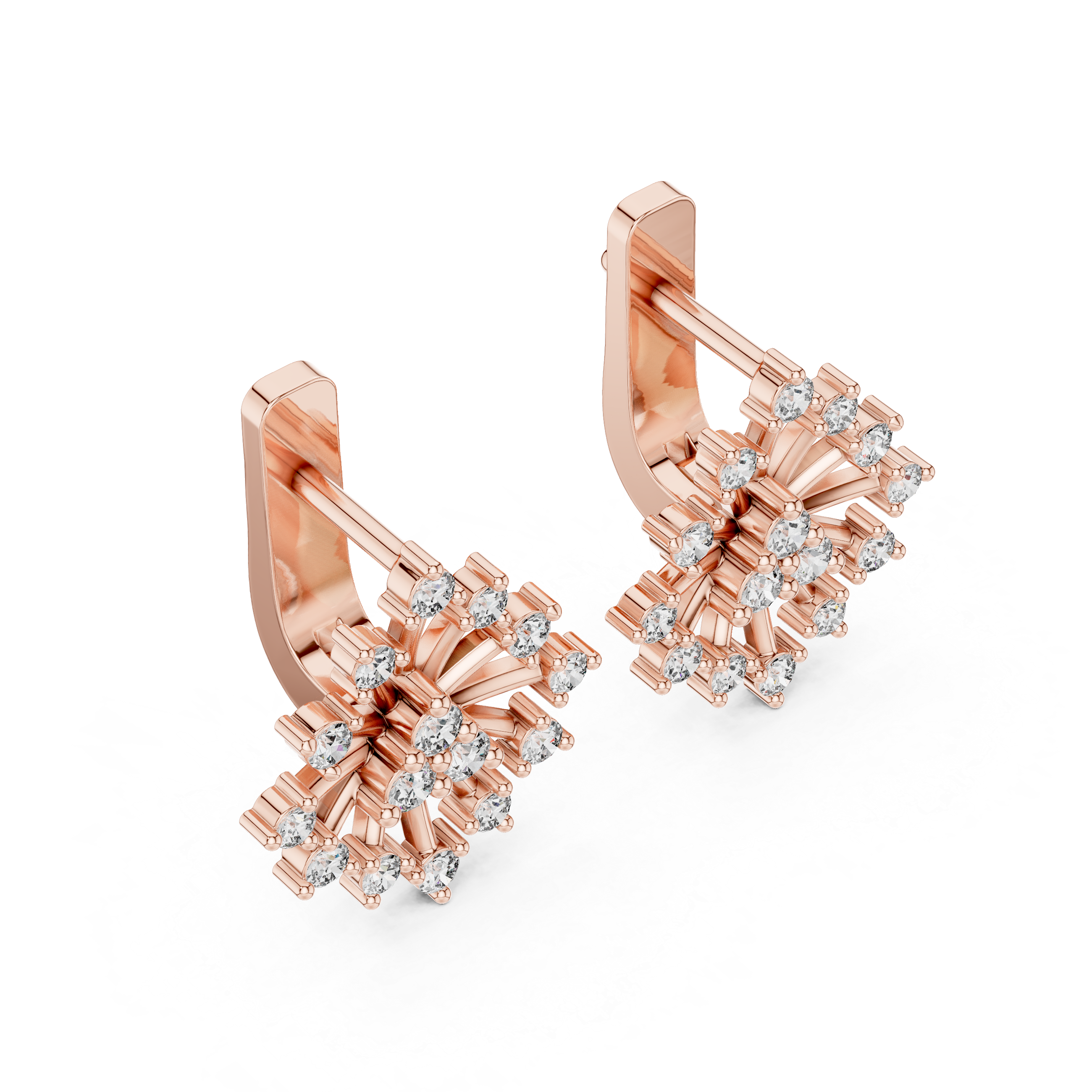 The Siena Earrings – Sunburst Collet-Set Diamond Studs