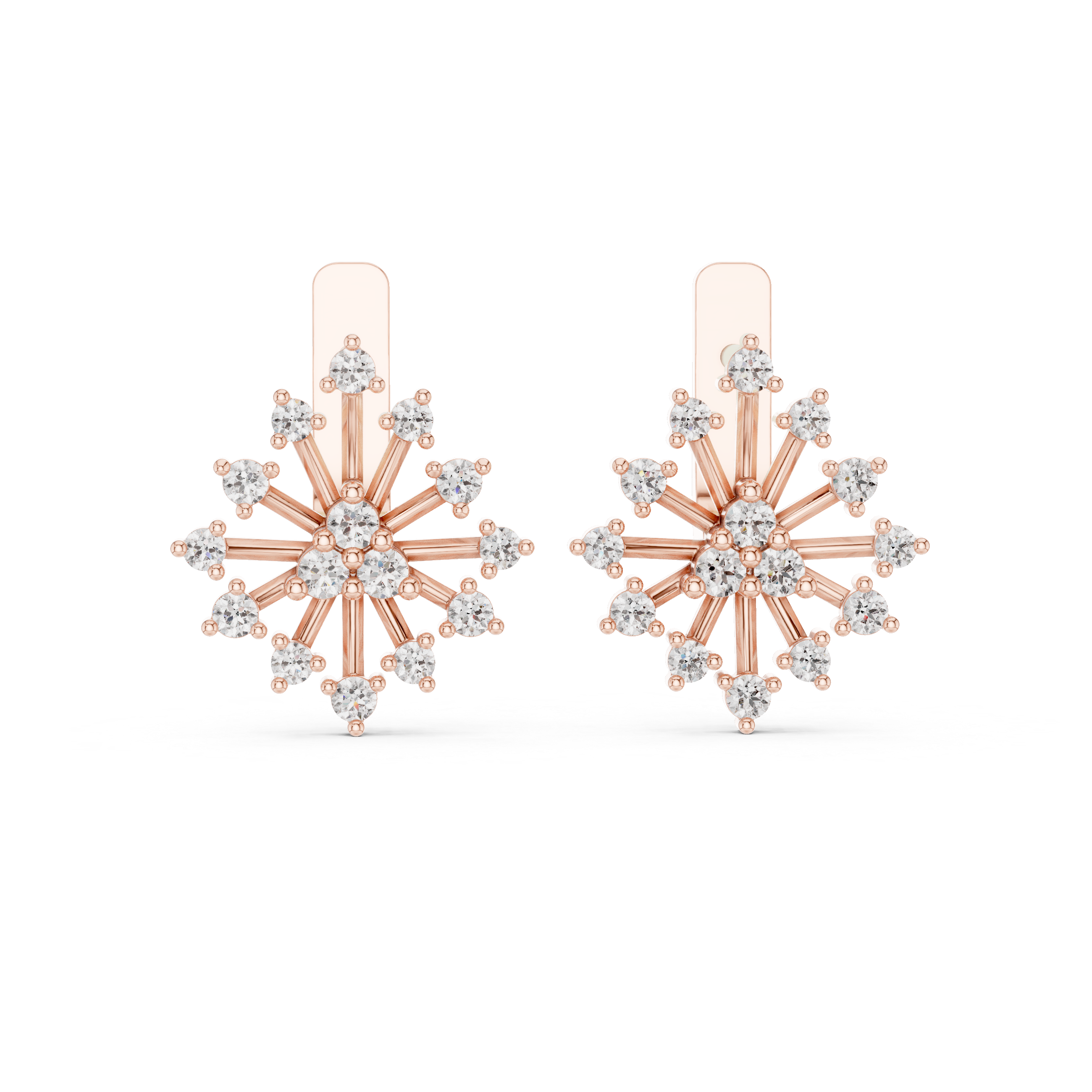 The Siena Earrings – Sunburst Collet-Set Diamond Studs