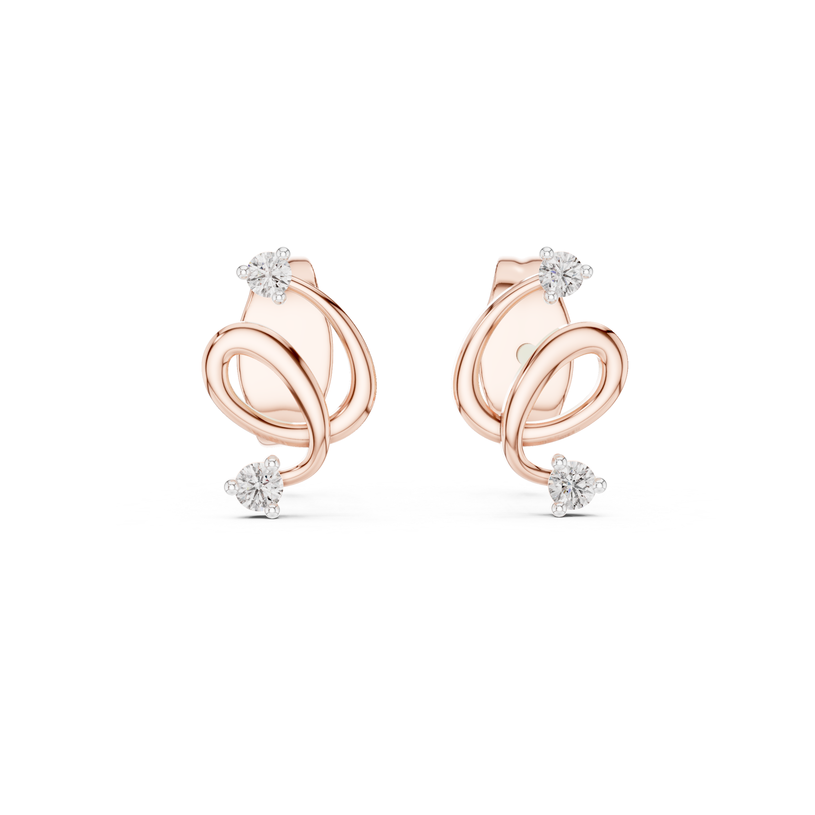 The Kinsale Earrings - Sculptural Diamond Spiral Studs