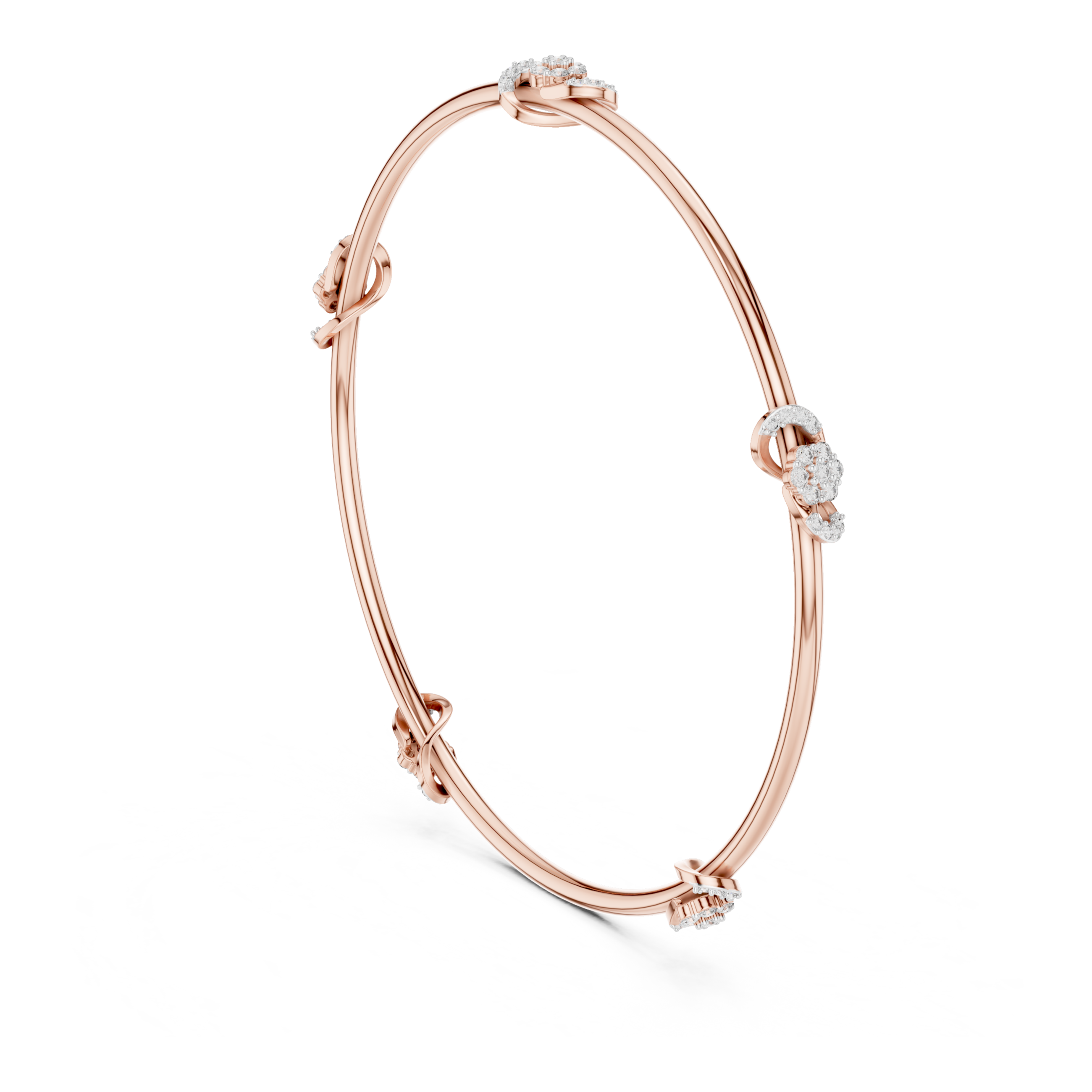 The Cork Bangle - Diamond Floral Station Bracelet