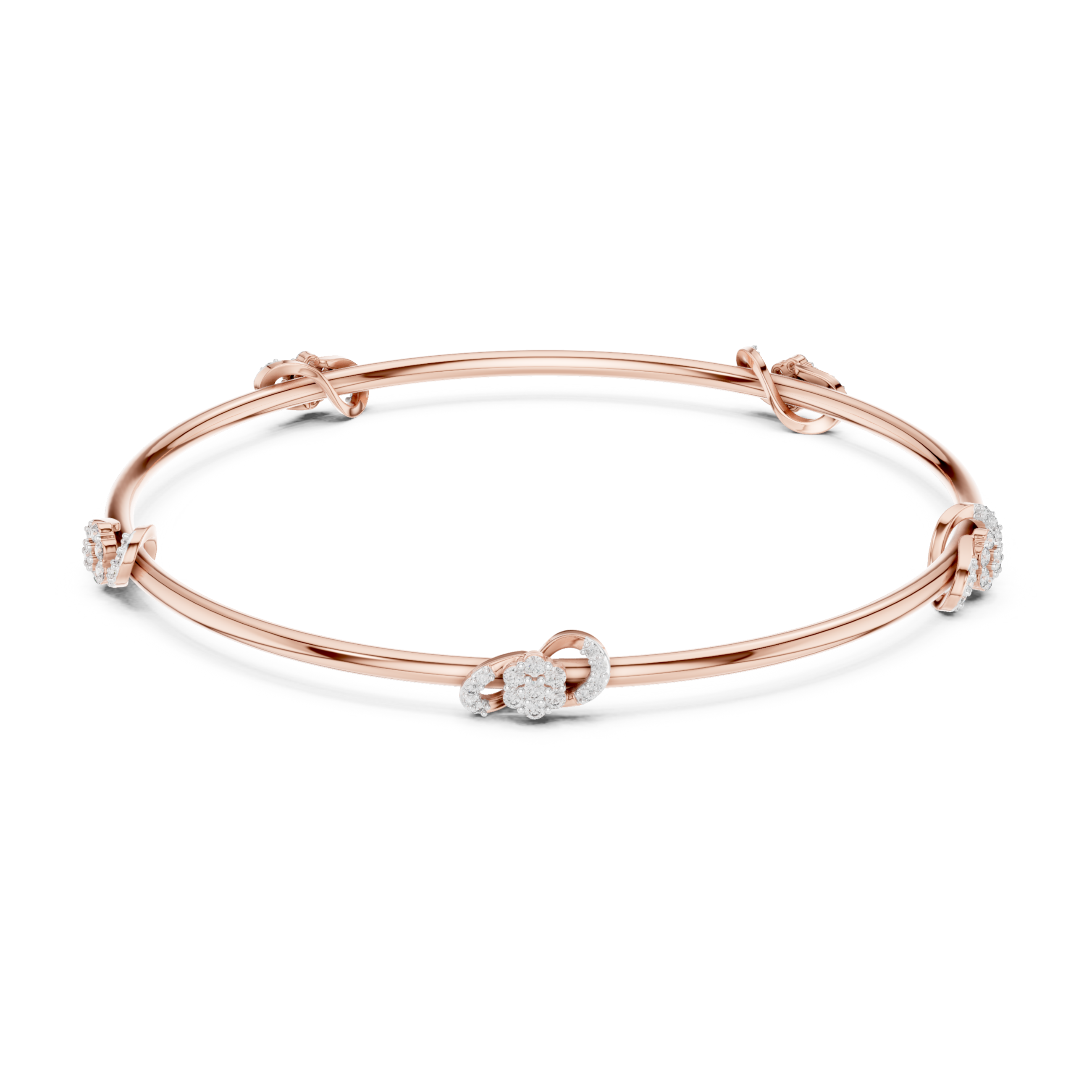 The Cork Bangle - Diamond Floral Station Bracelet