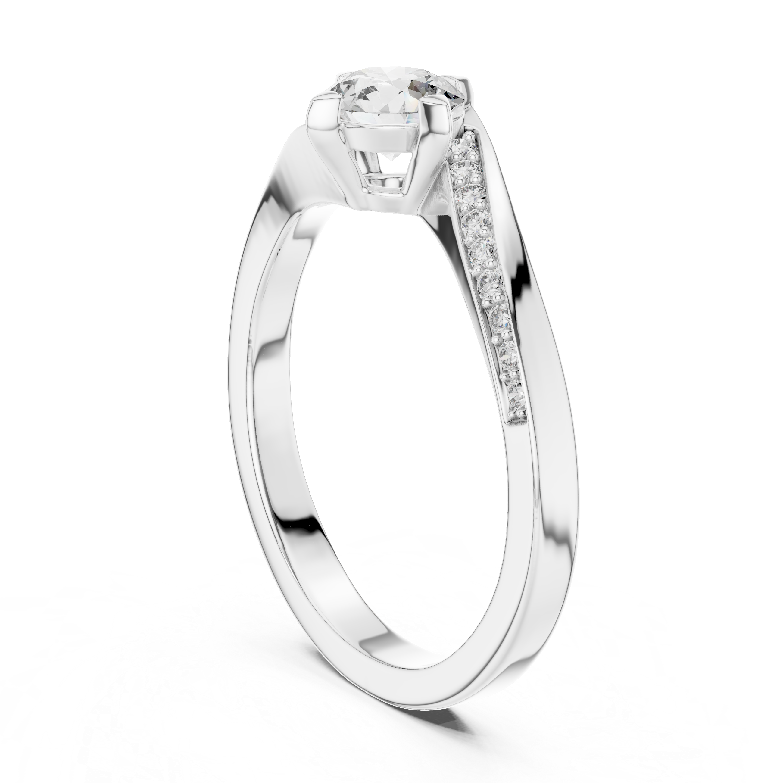 The Drogenbos Ring - Round Solitaire Twist Engagement Ring