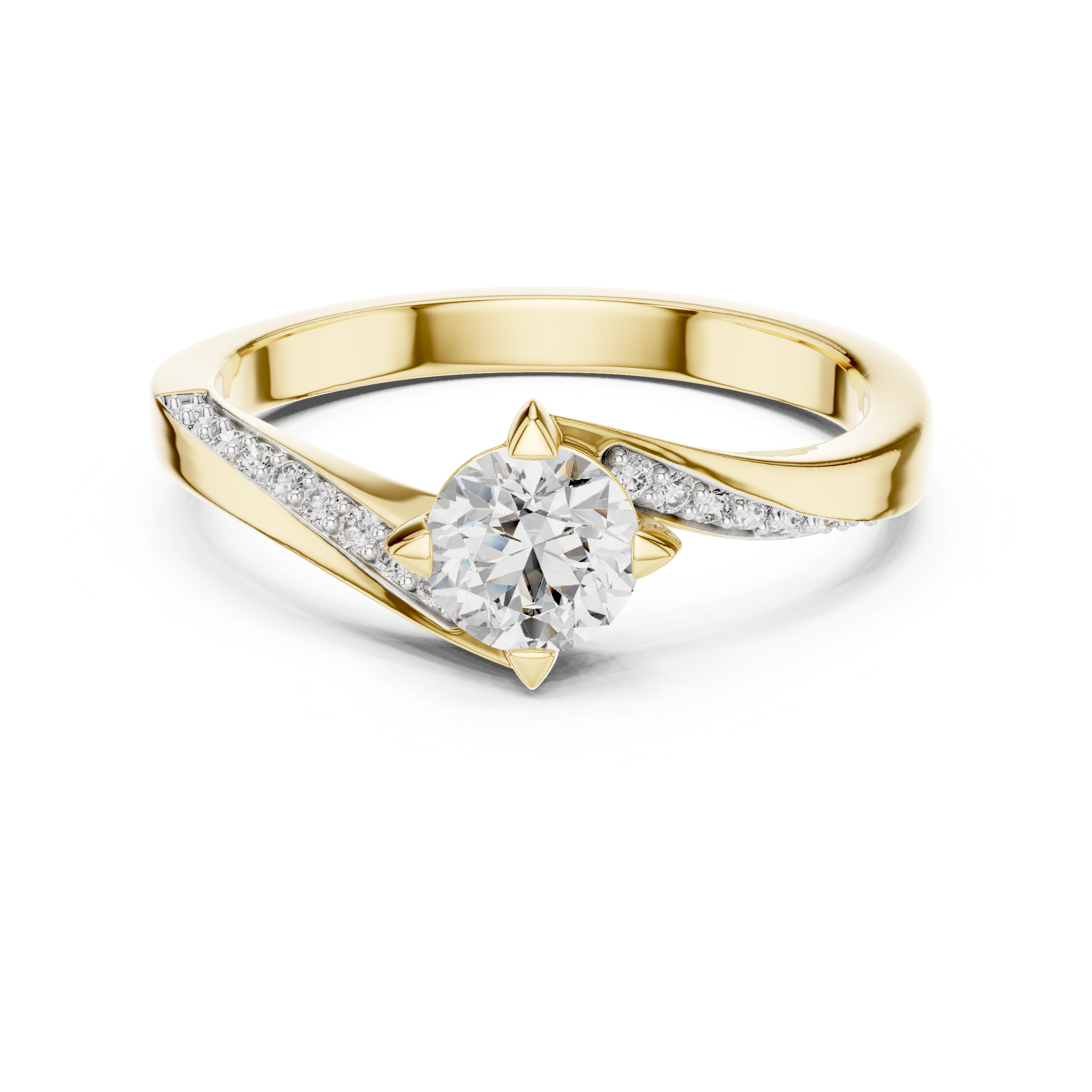 The Drogenbos Ring - Round Solitaire Twist Engagement Ring