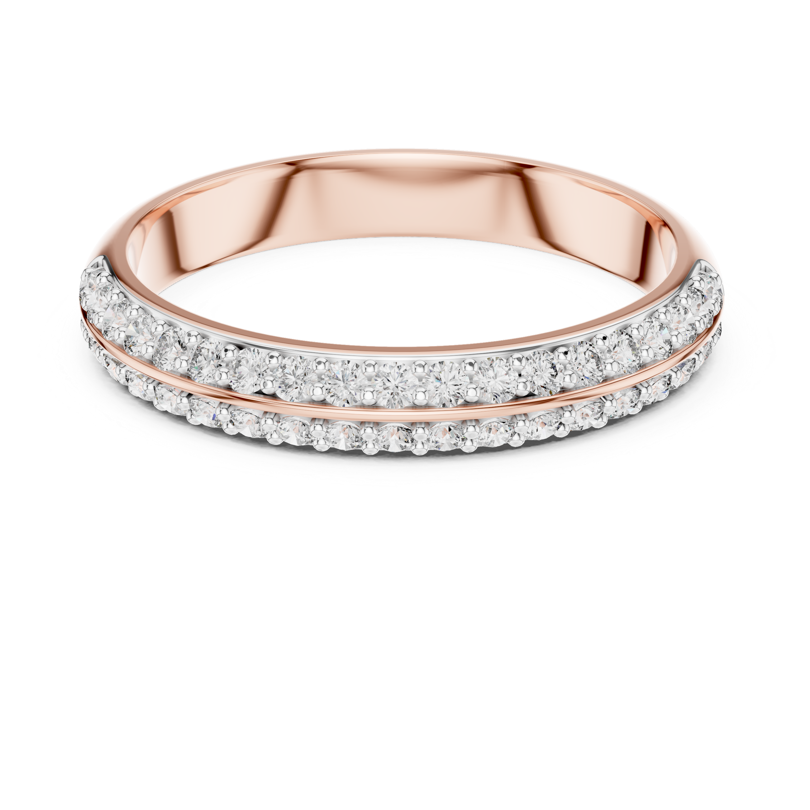 The Sterrebeek Ring - Double Row Diamond Pave Band