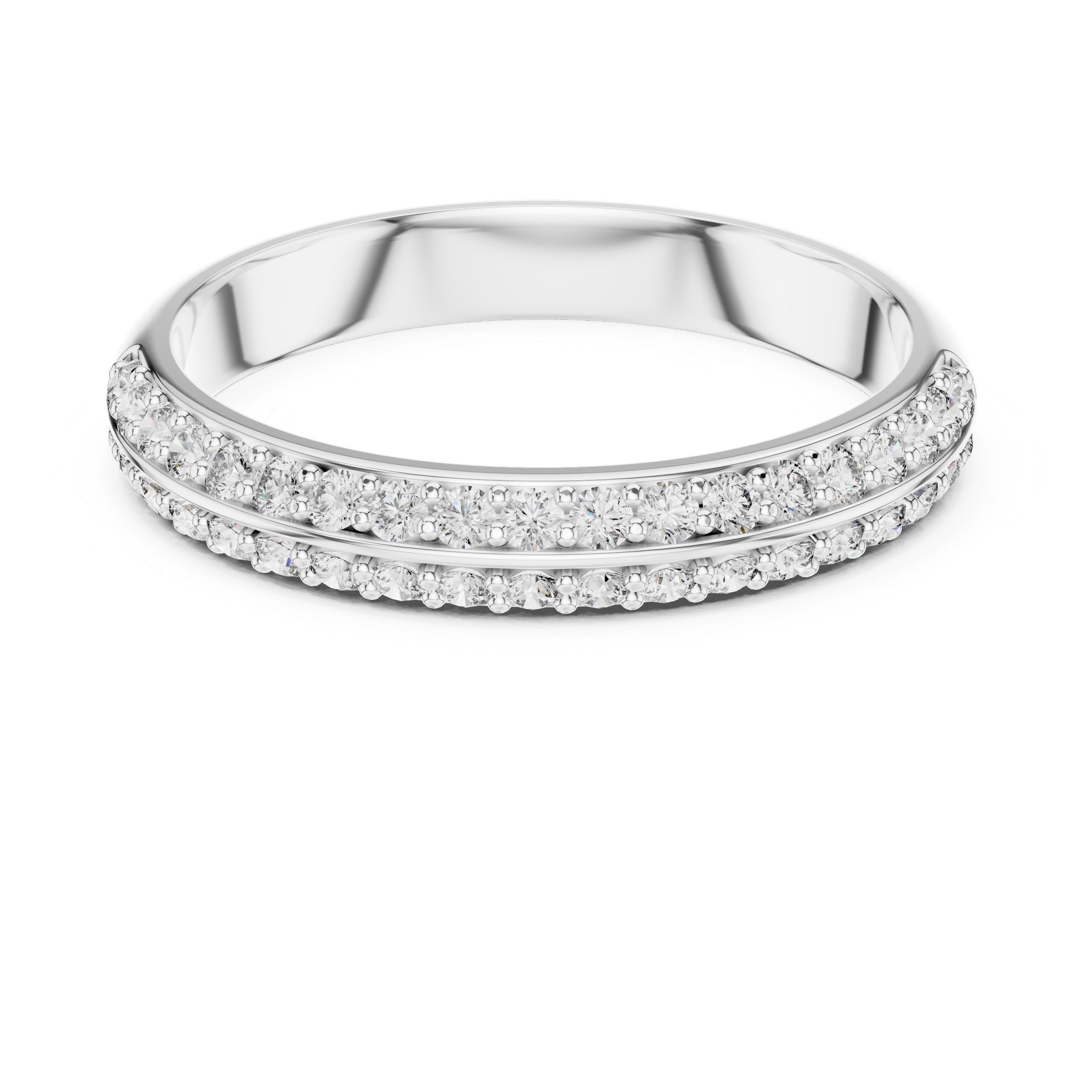 The Sterrebeek Ring - Double Row Diamond Pave Band