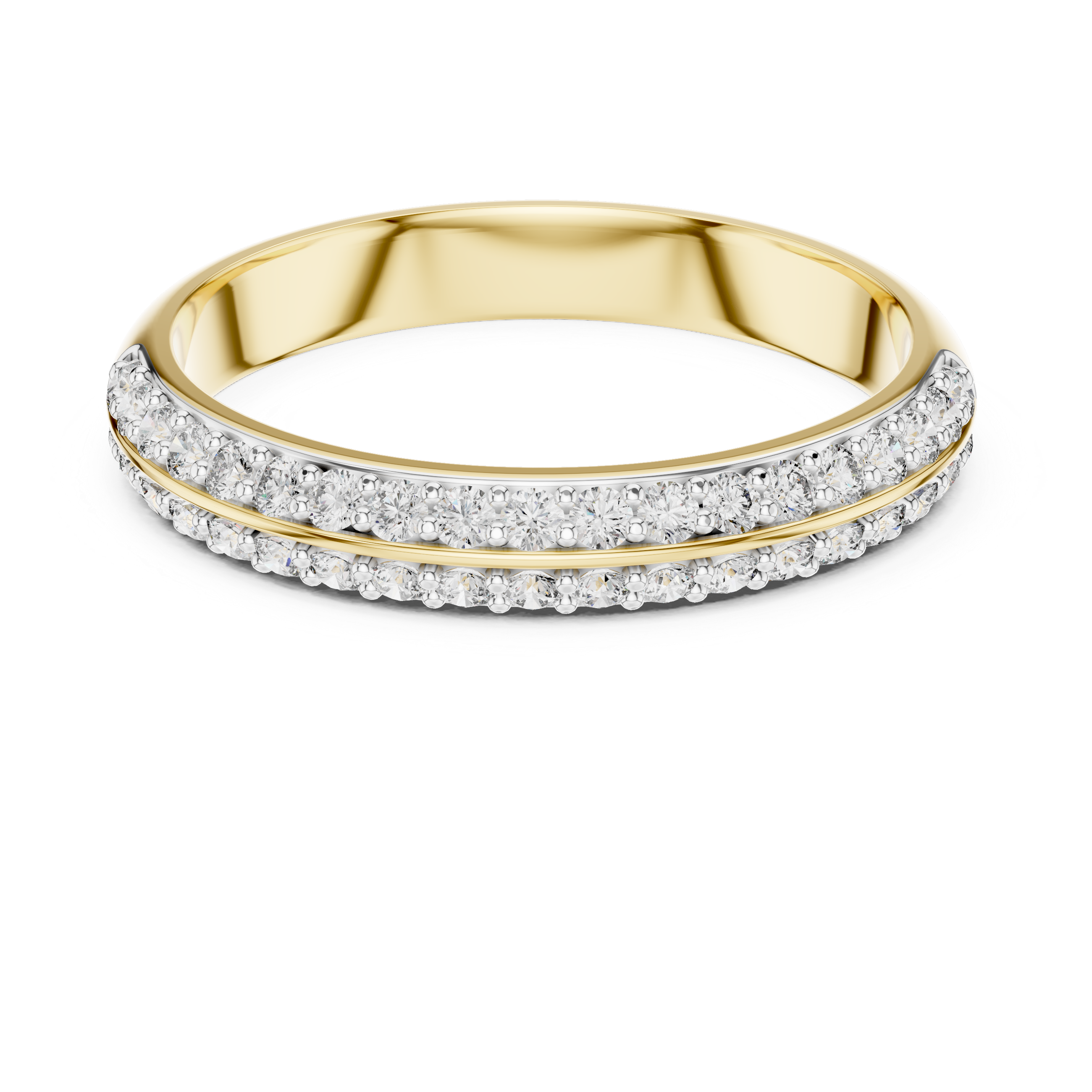 The Sterrebeek Ring - Double Row Diamond Pave Band