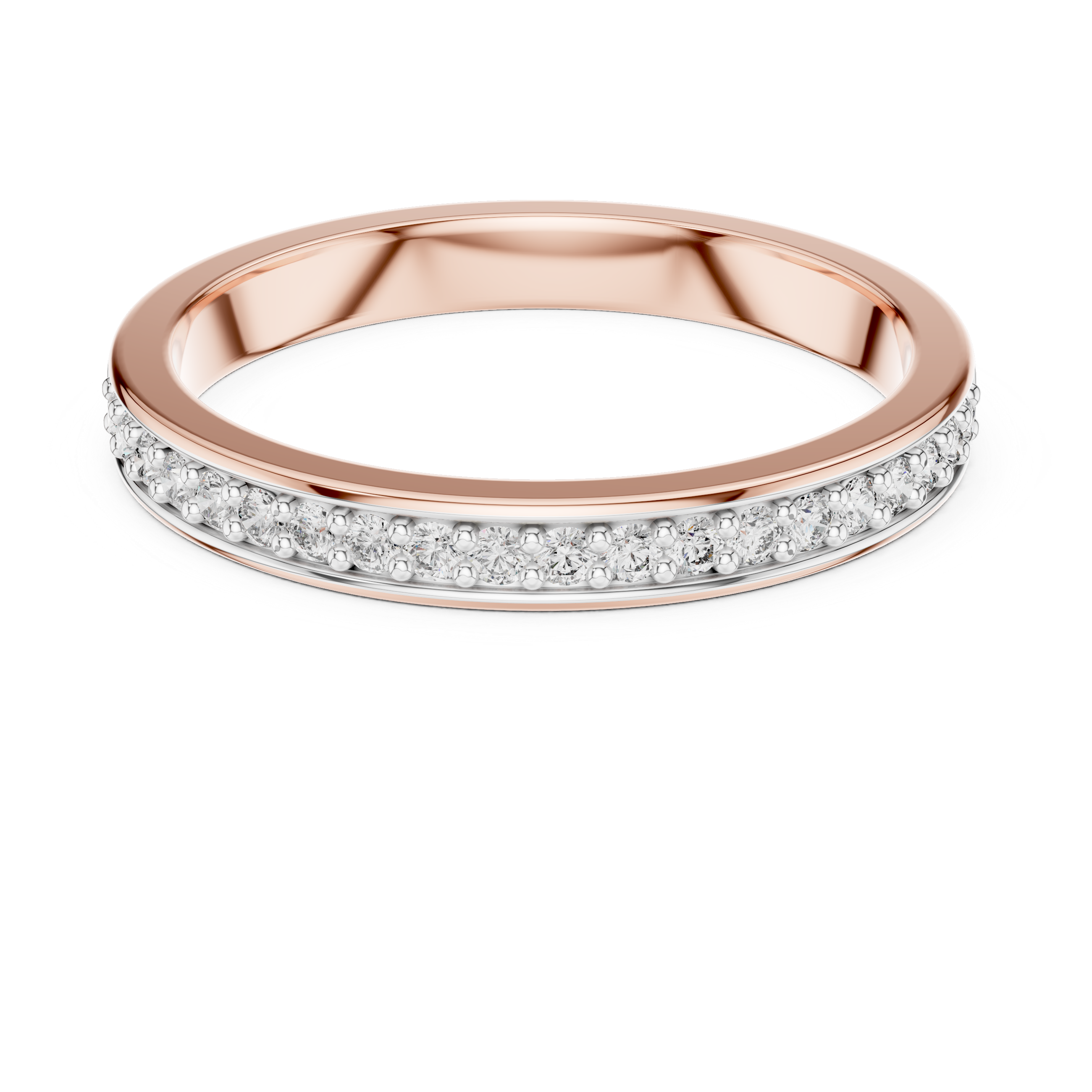 The Zaventem Ring - Single Row Diamond Pave Band