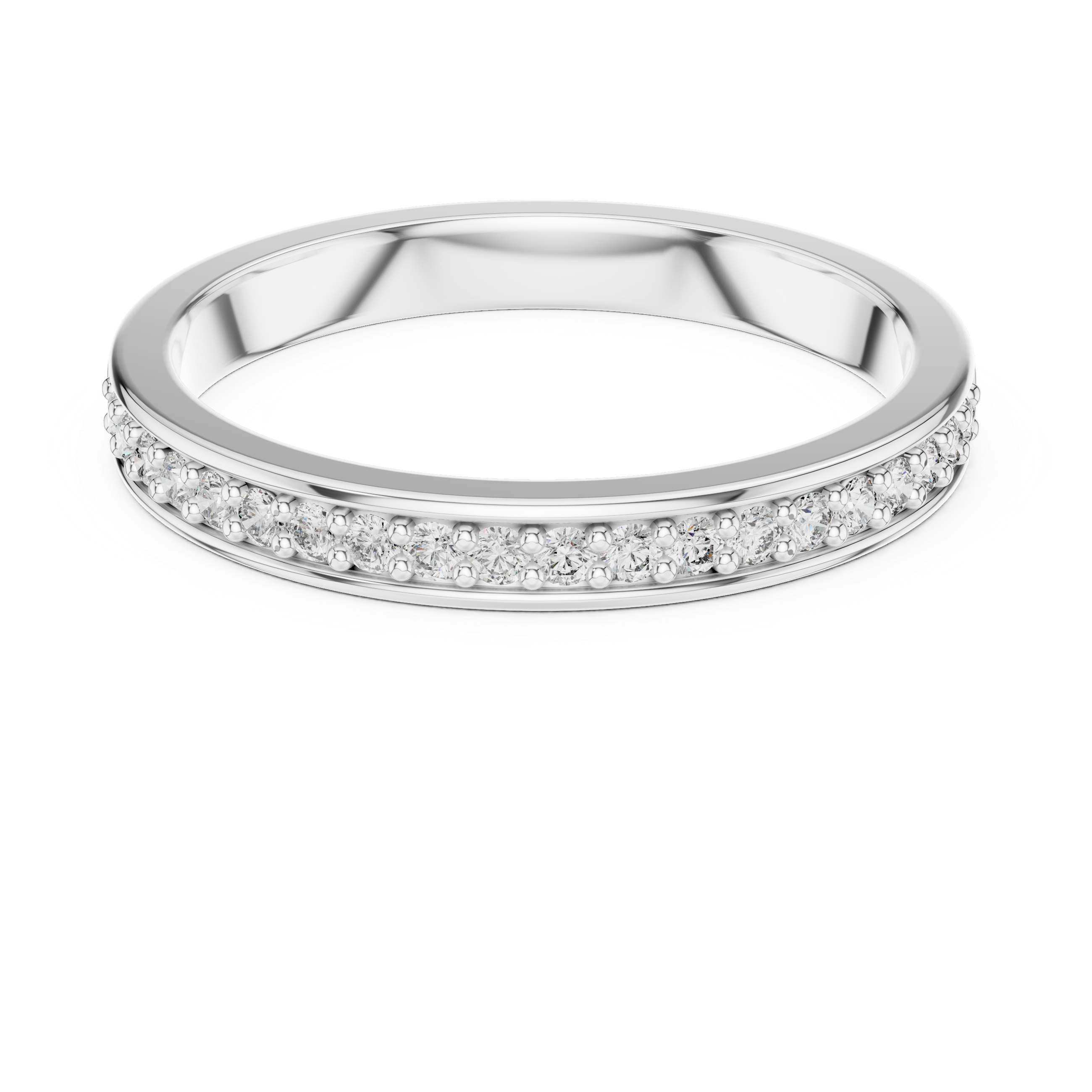 The Zaventem Ring - Single Row Diamond Pave Band