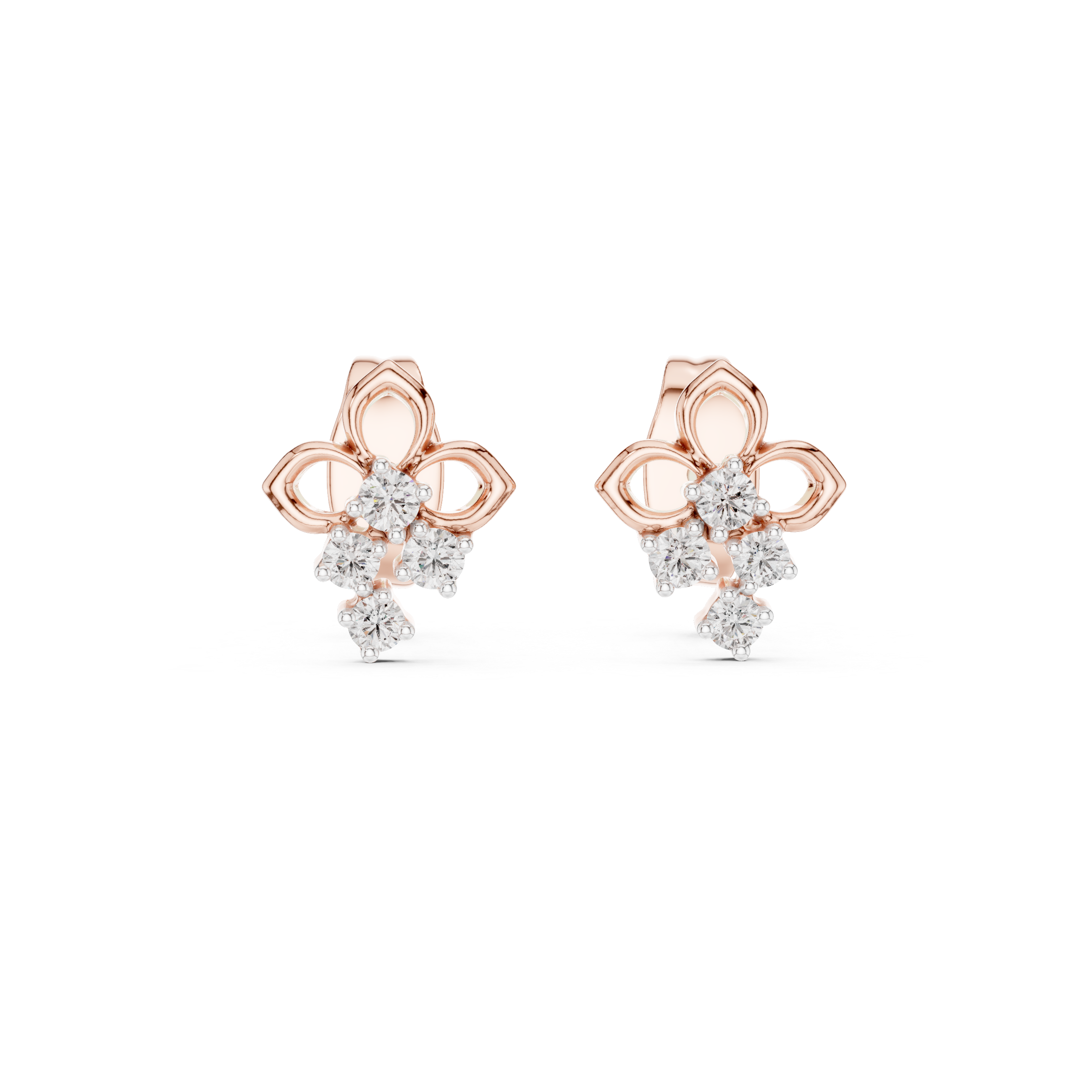 The Mamer Earrings - Diamond Floral Cluster Studs