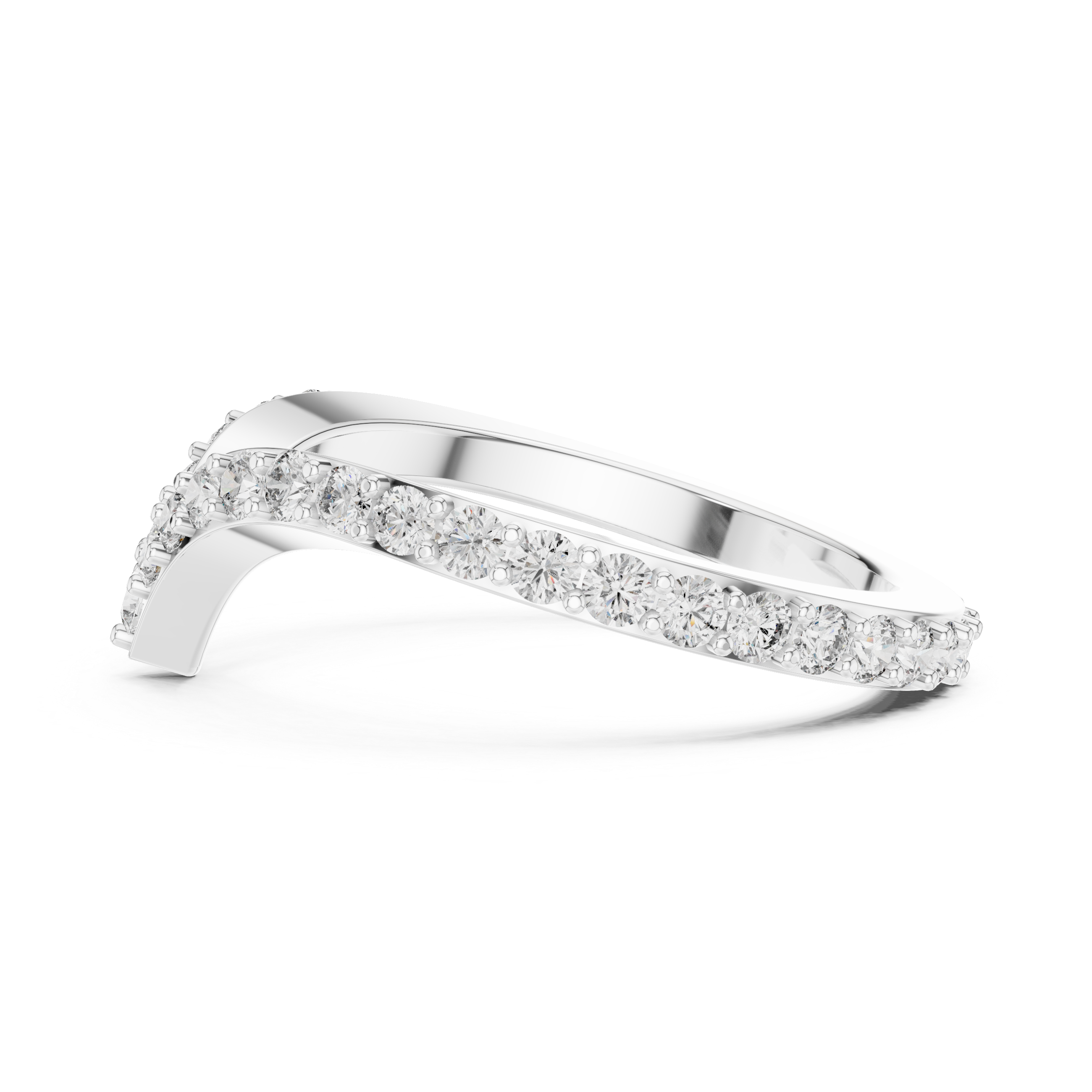 The Beersel Ring - Diamond Chevron Stacking Band