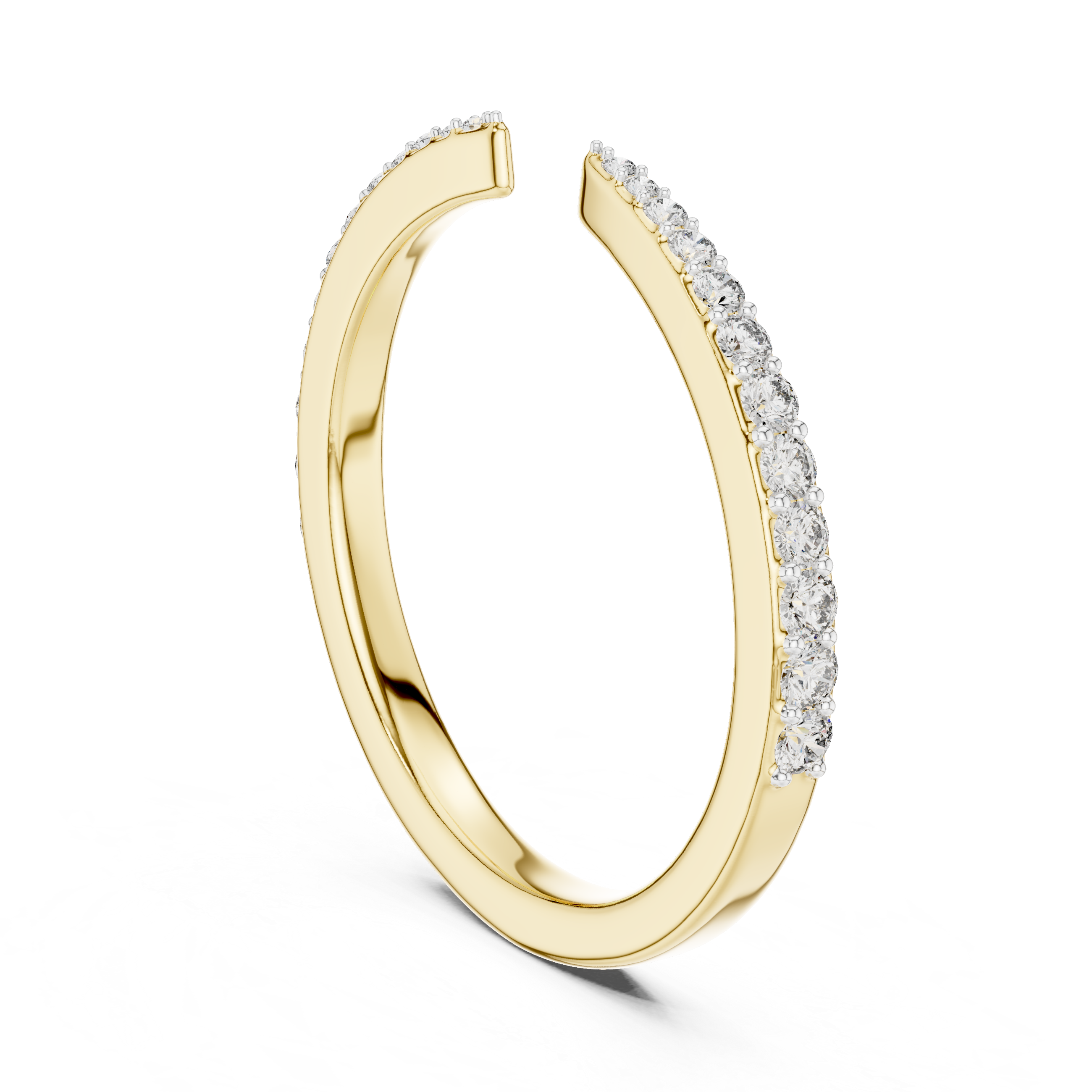 The Huizingen Ring - Graduated Diamond Open Shank Band