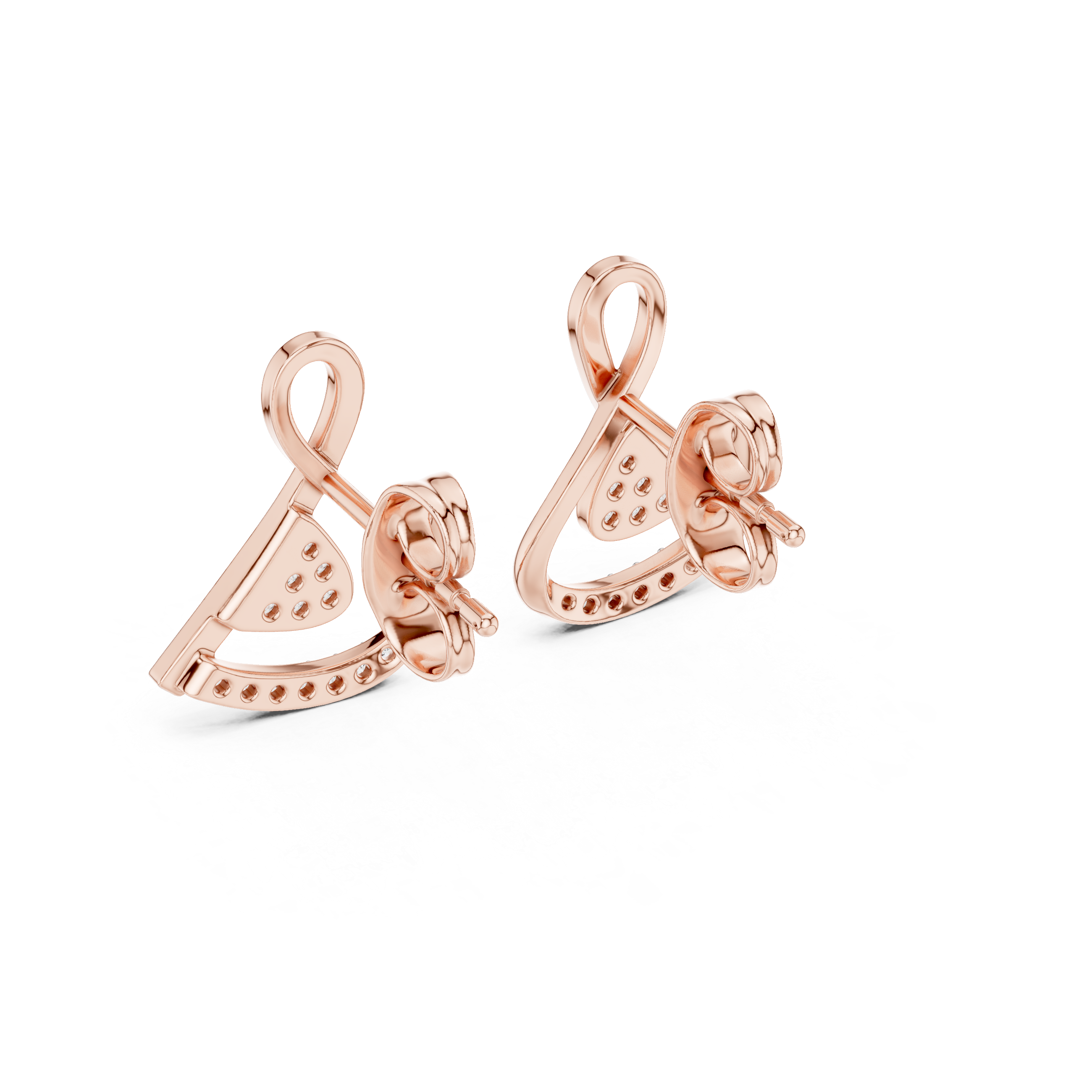 The Valbonne Earrings - Twisted Ribbon Diamond Studs