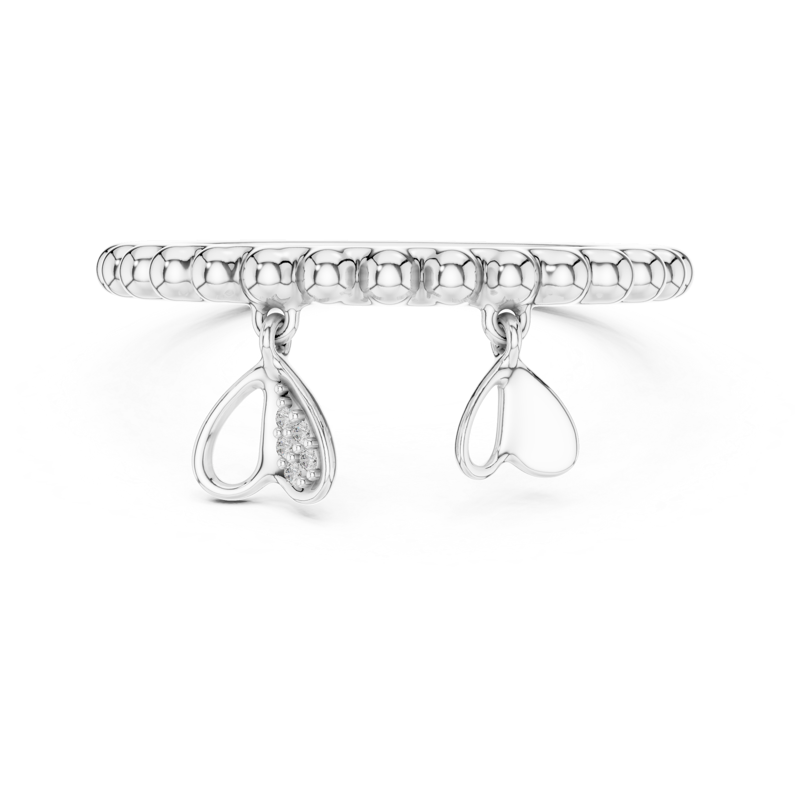 The Rixensart Ring - Diamond Charm Beaded Band