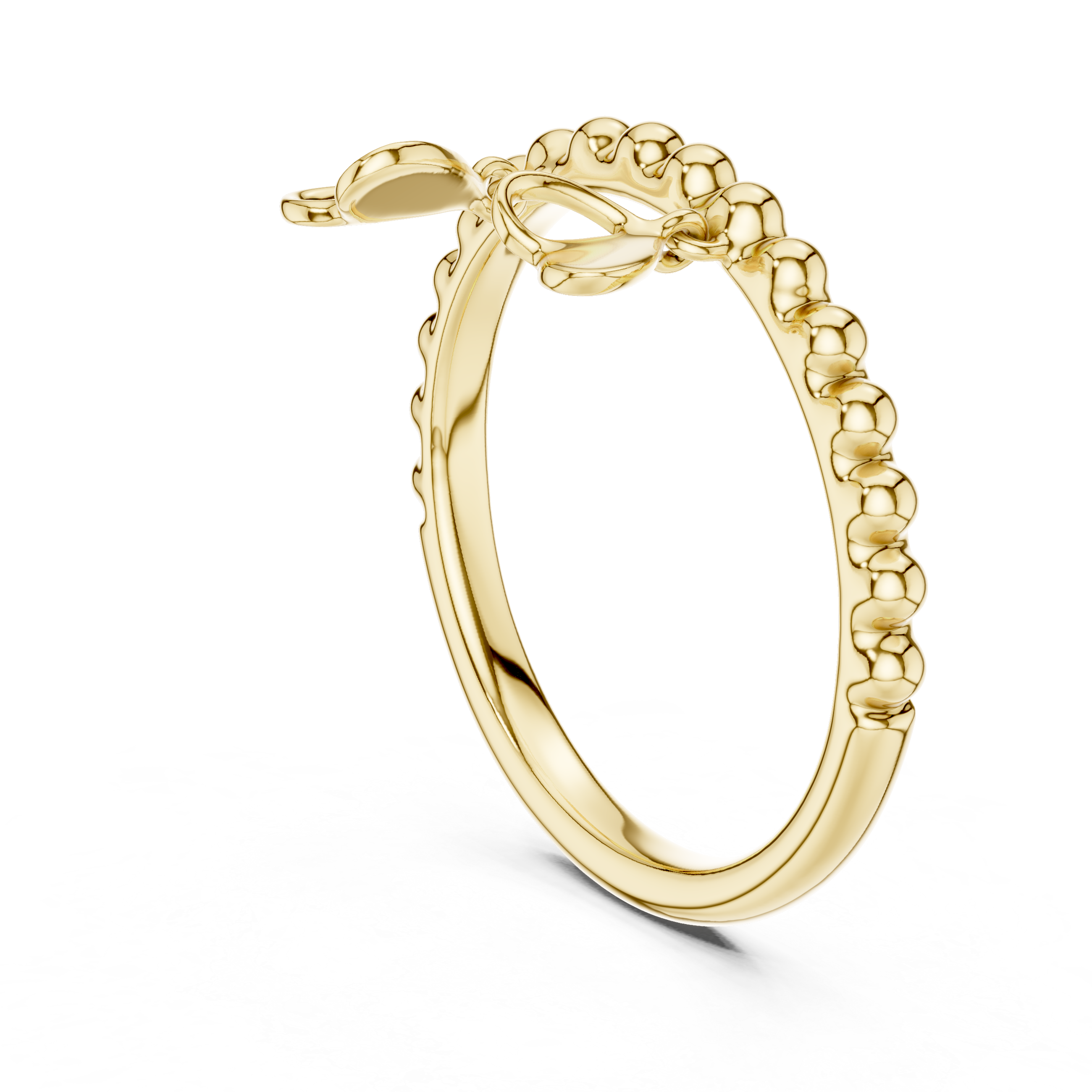 The Rixensart Ring - Diamond Charm Beaded Band