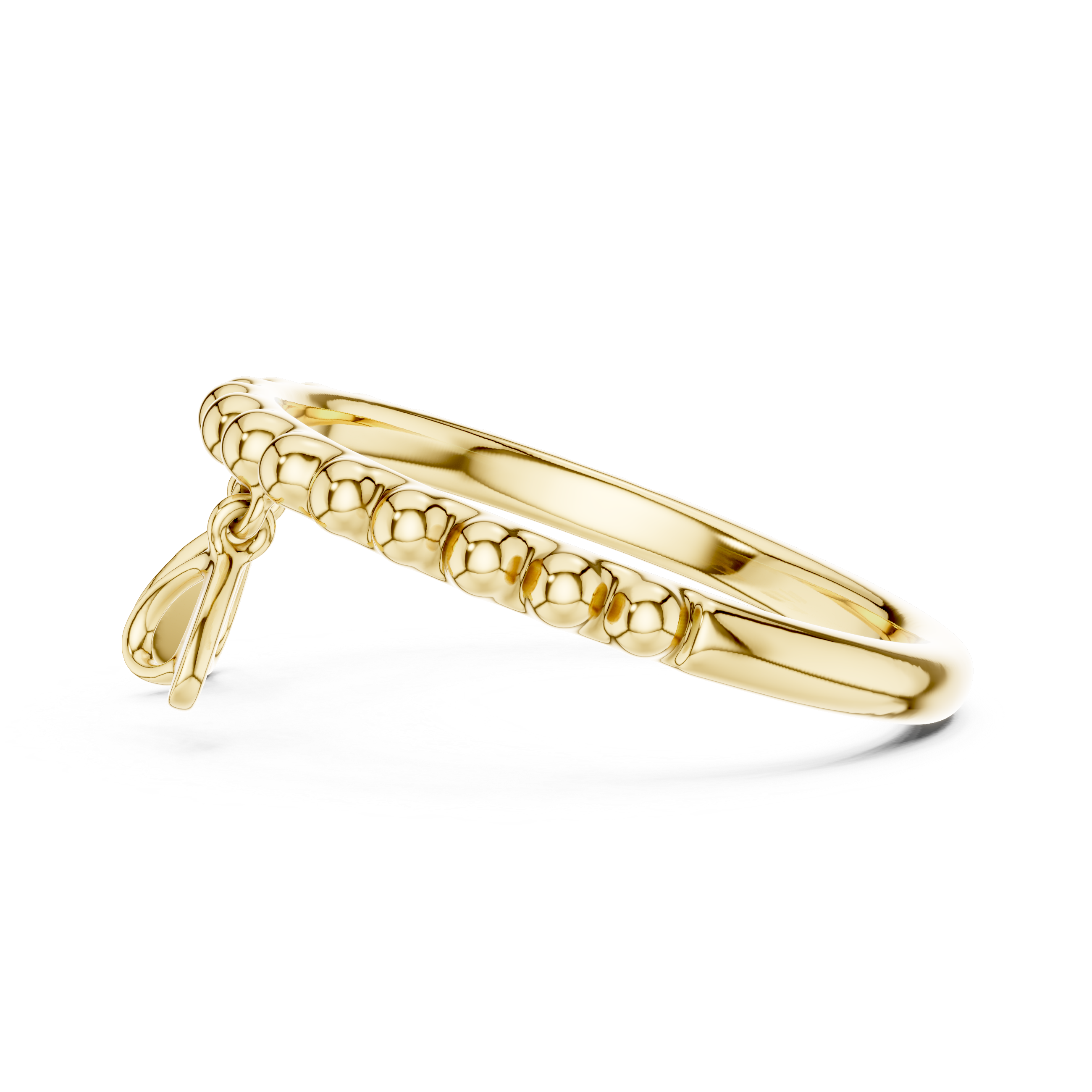 The Rixensart Ring - Diamond Charm Beaded Band