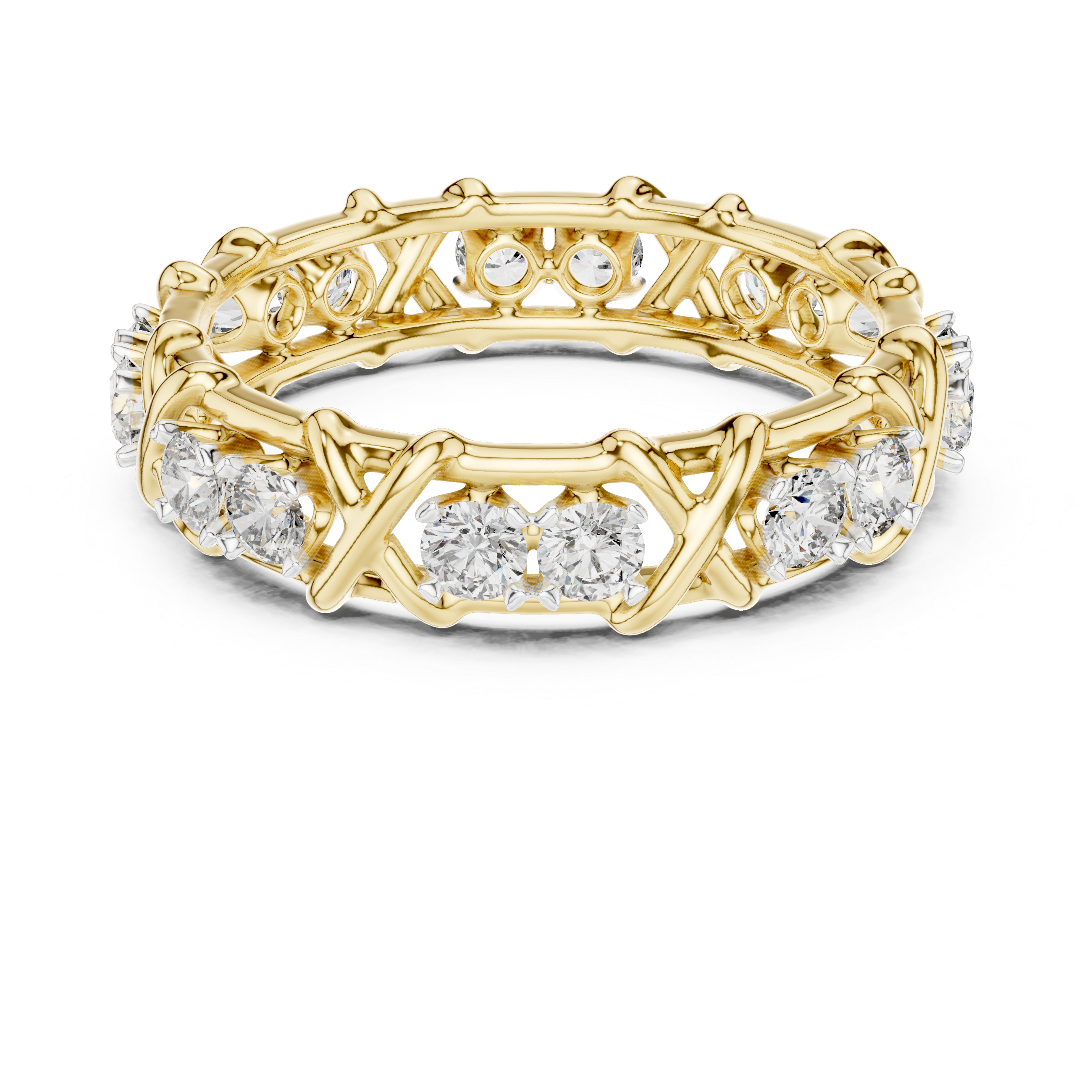 The Genval Ring - Diamond Trellis Eternity Band