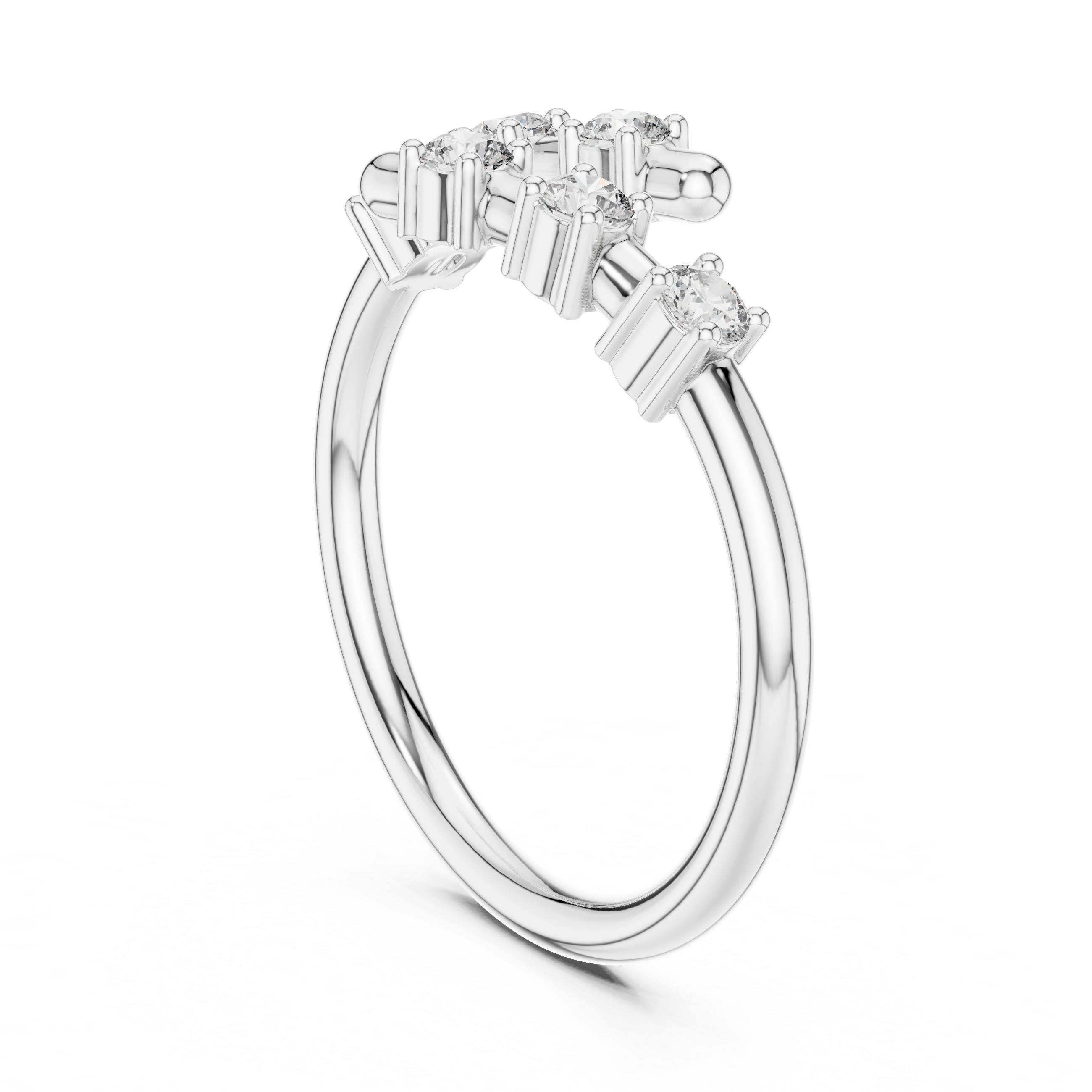 The Daugavpils Ring - Round Cut Spiral Bypass Wrap Ring