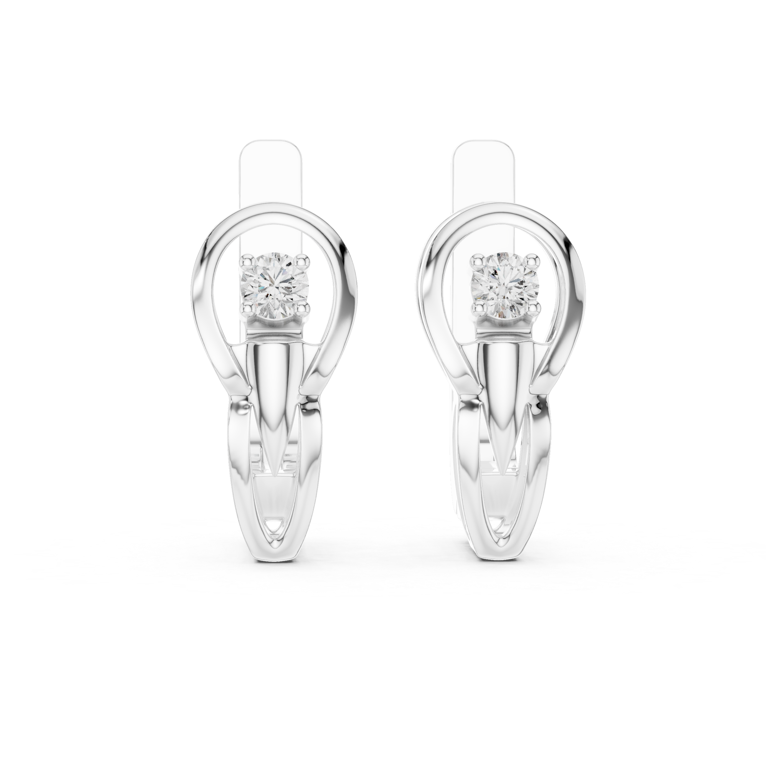 The Merano Earrings – Solitaire Diamond Split-Hoop Earrings