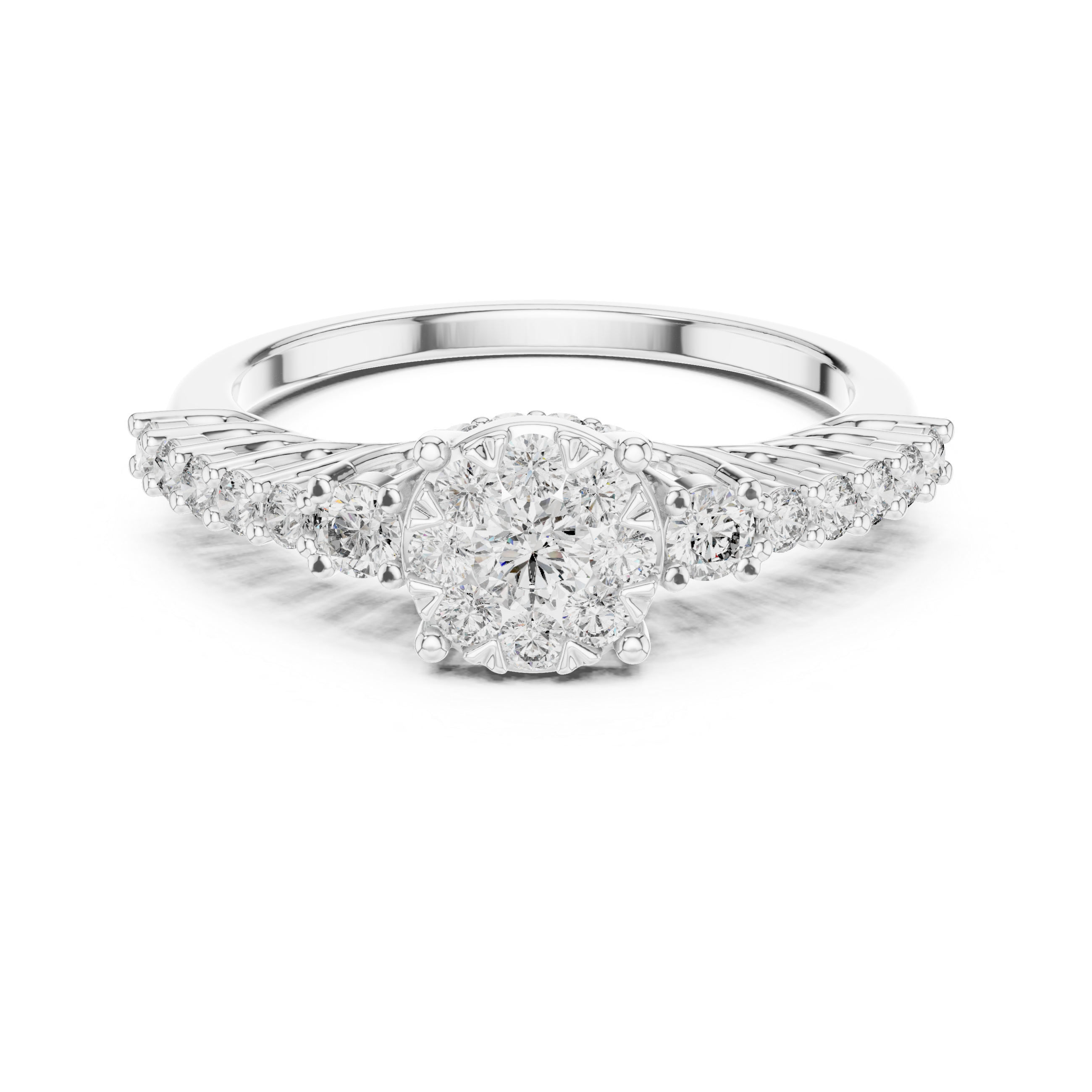 The Majadahonda Ring - Floral Illusion Cluster Engagement Ring