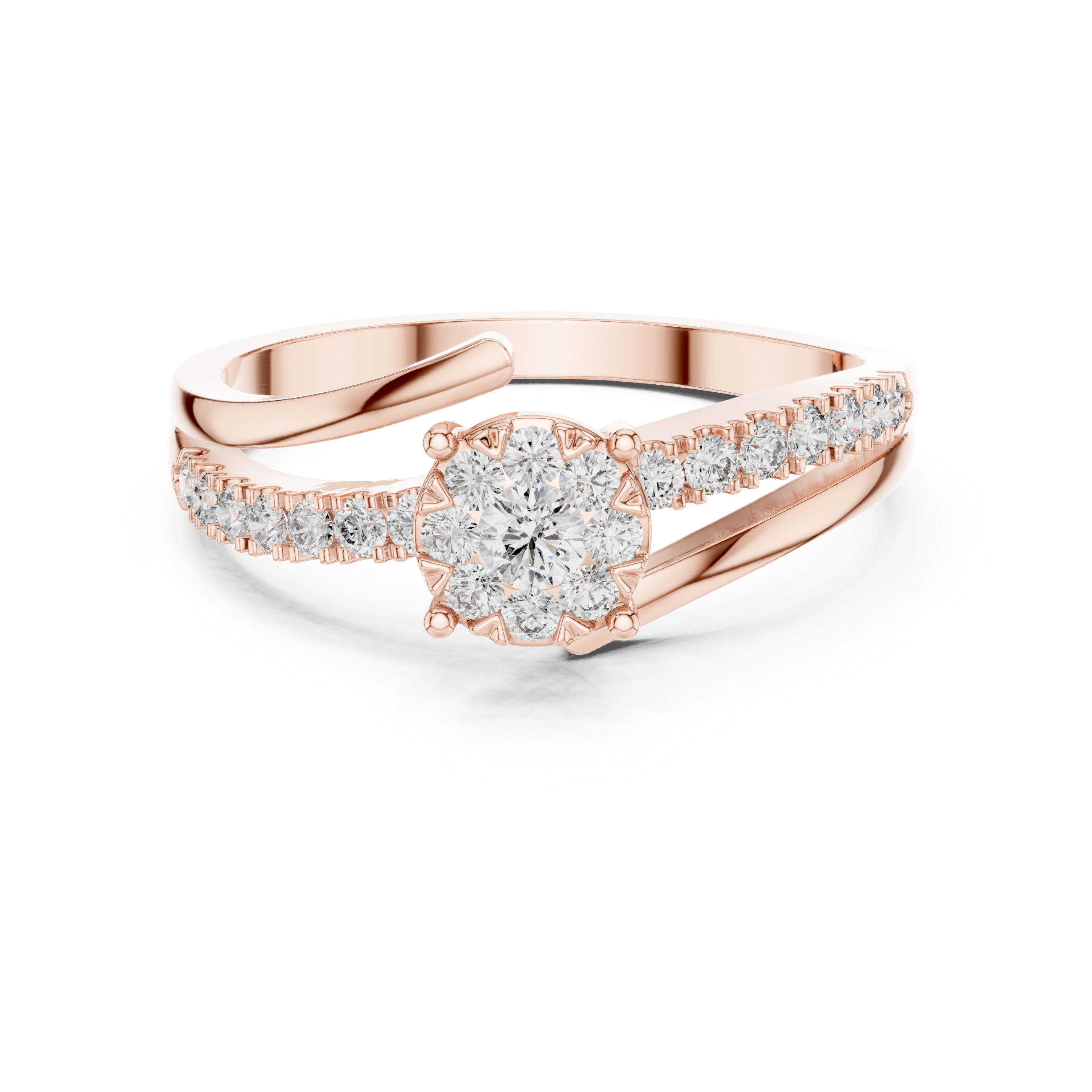 The Sitges Ring - Floral Cluster Bypass Engagement Ring