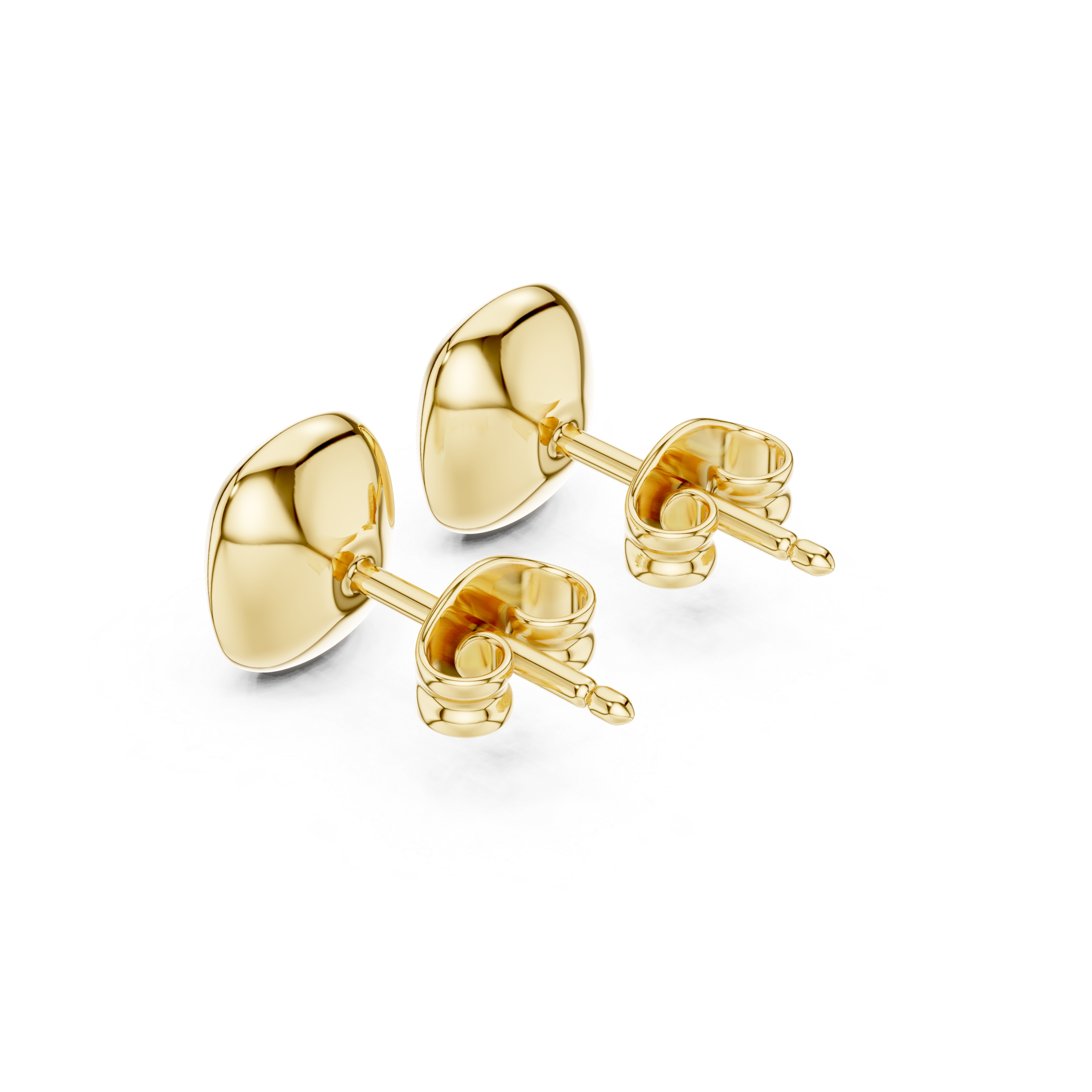 Muur Atelier Solid Gold Modern Cushion Cut Bezel Solitaire Diamond Studs