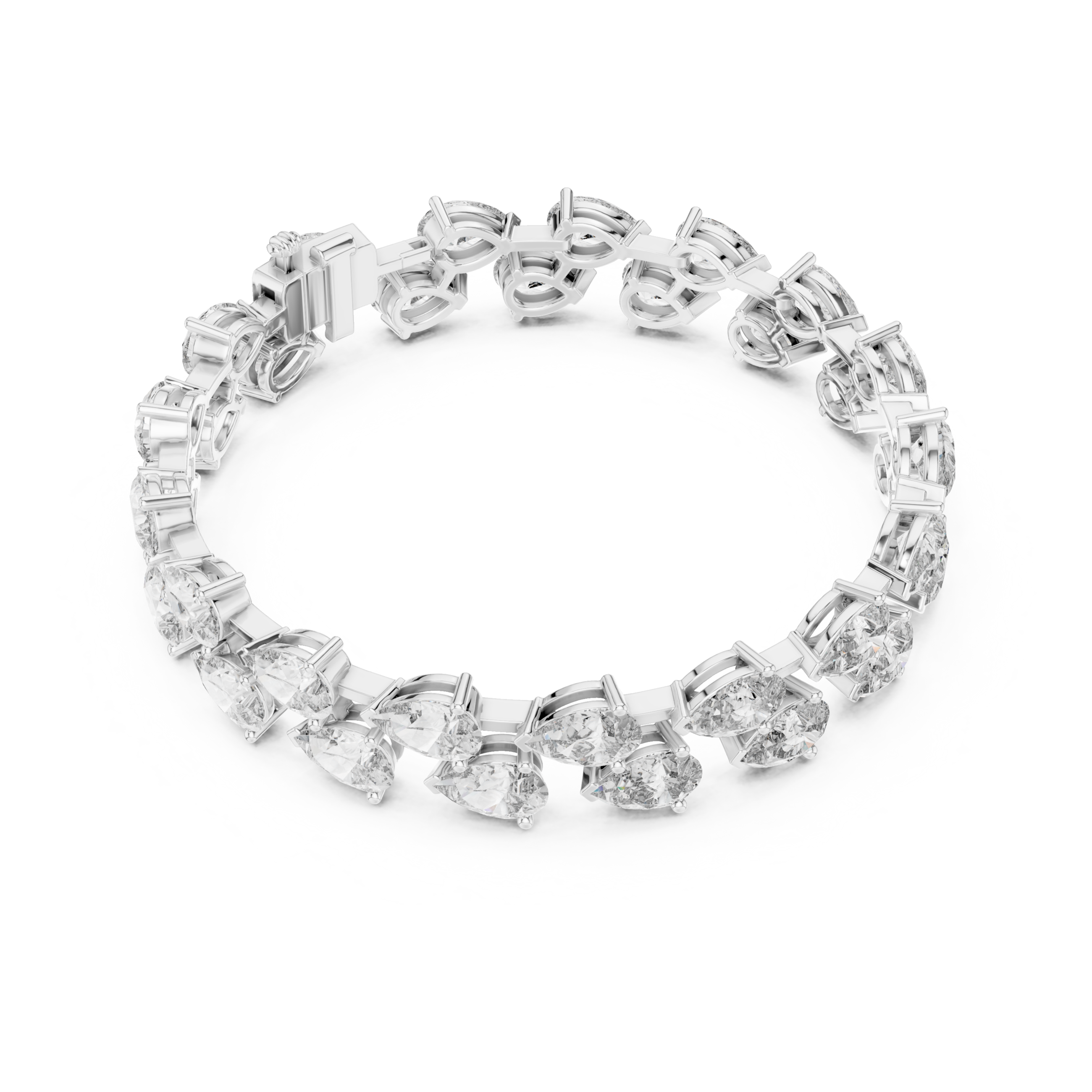 The Barcelona Bracelet - Angled Pear Diamond Tennis Bracelet