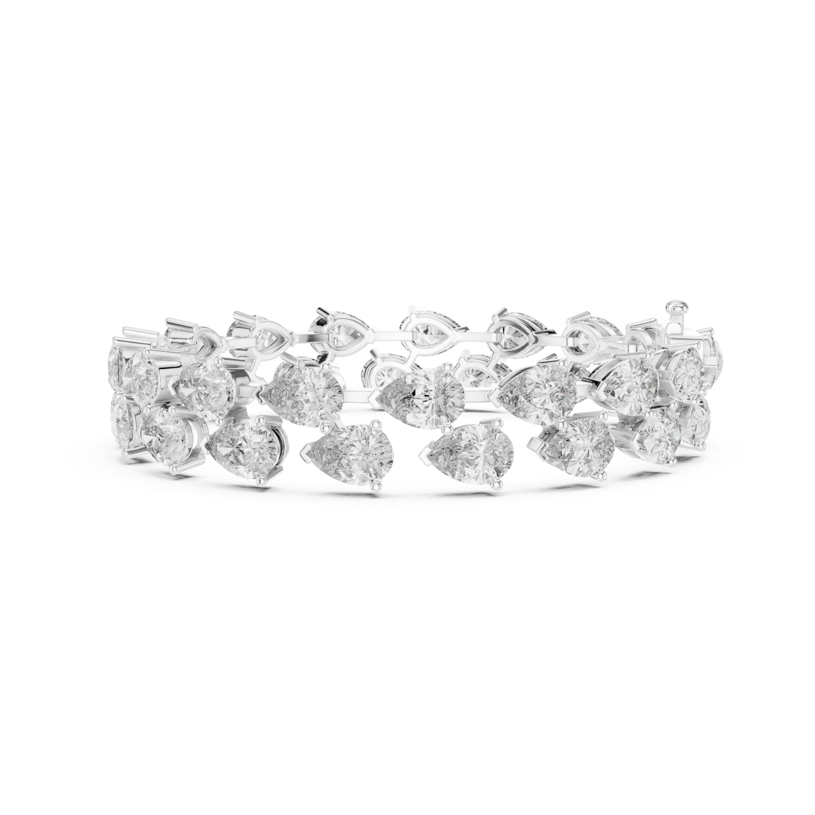 The Barcelona Bracelet - Angled Pear Diamond Tennis Bracelet