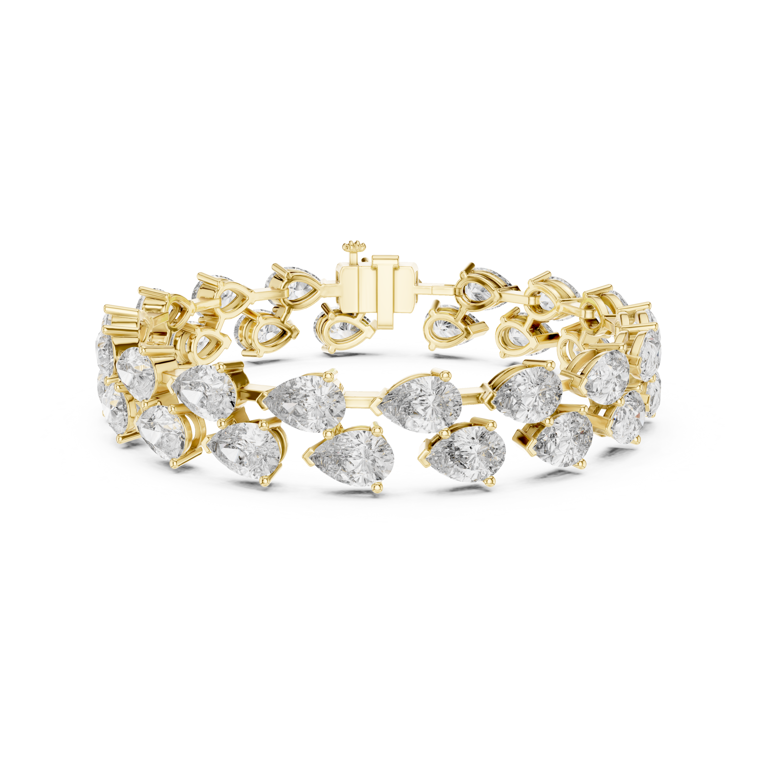 The Barcelona Bracelet - Angled Pear Diamond Tennis Bracelet