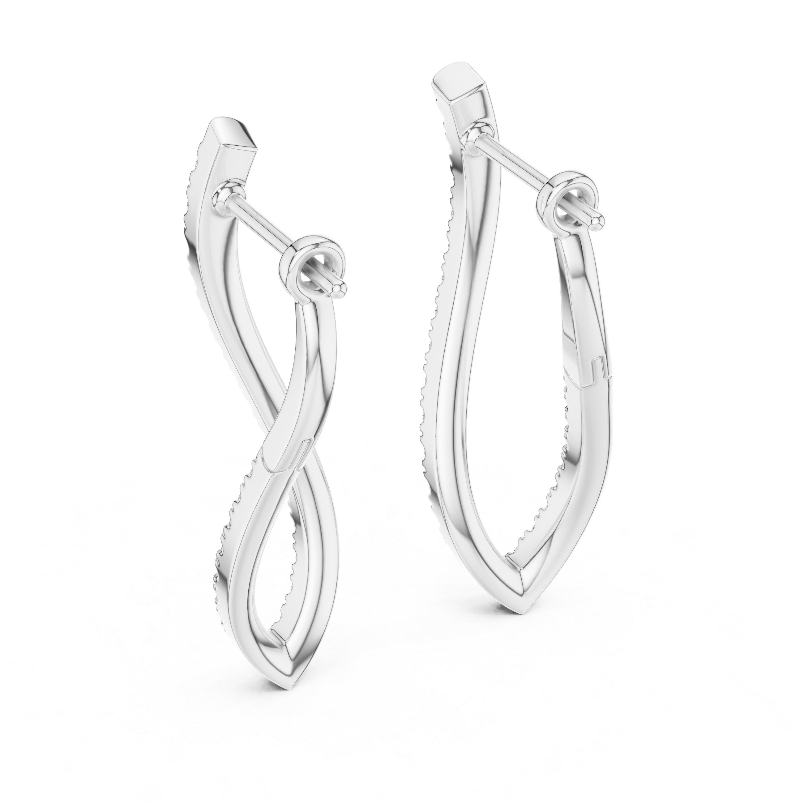 The Melbourne Earrings - Graduated Pave Diamond Wave Climbers