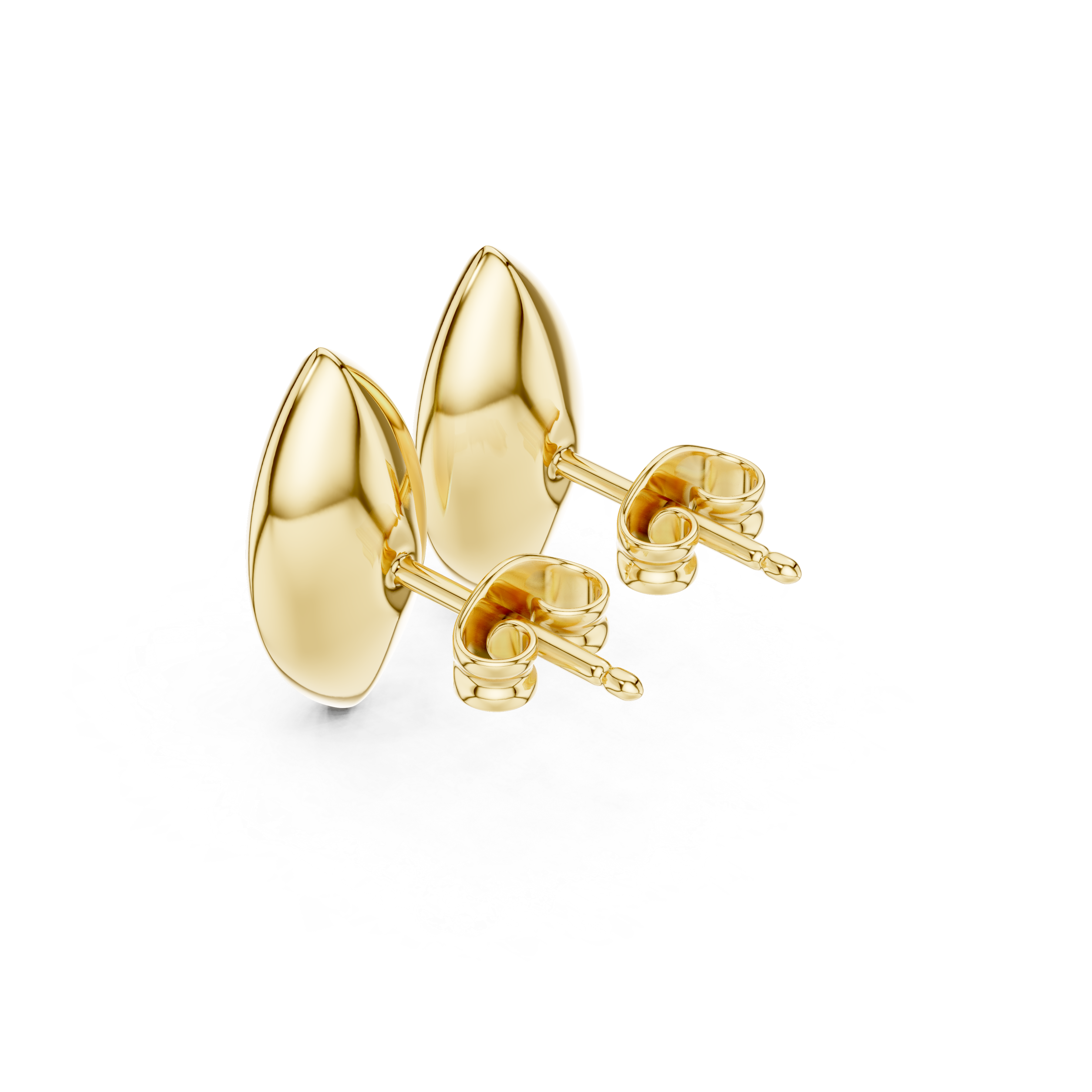 Muur Atelier Solid Gold Modern Modern Marquise Cut Bezel Solitaire Diamond Studs