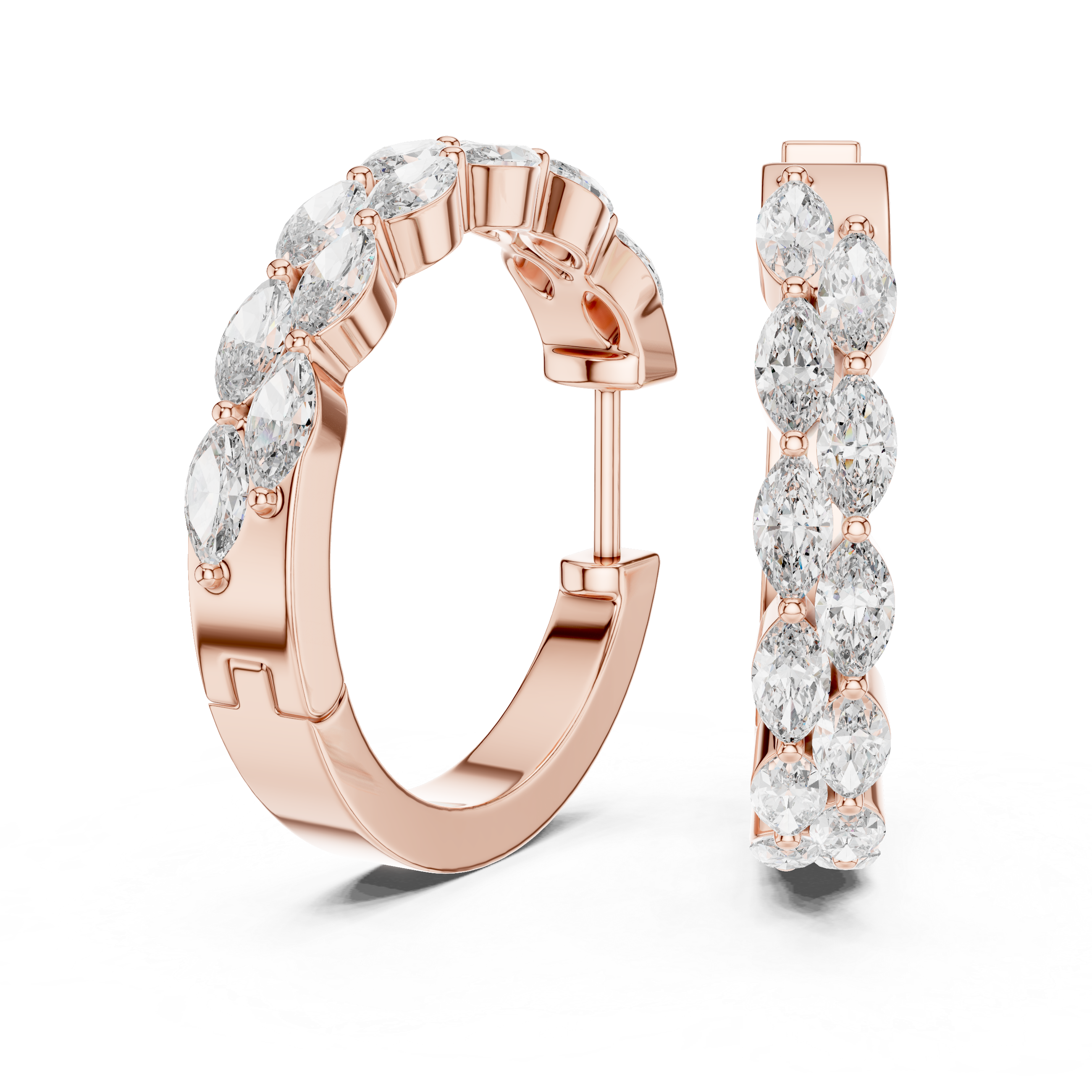 The Houston Hoops - Full Marquise Diamond Eternity Earrings