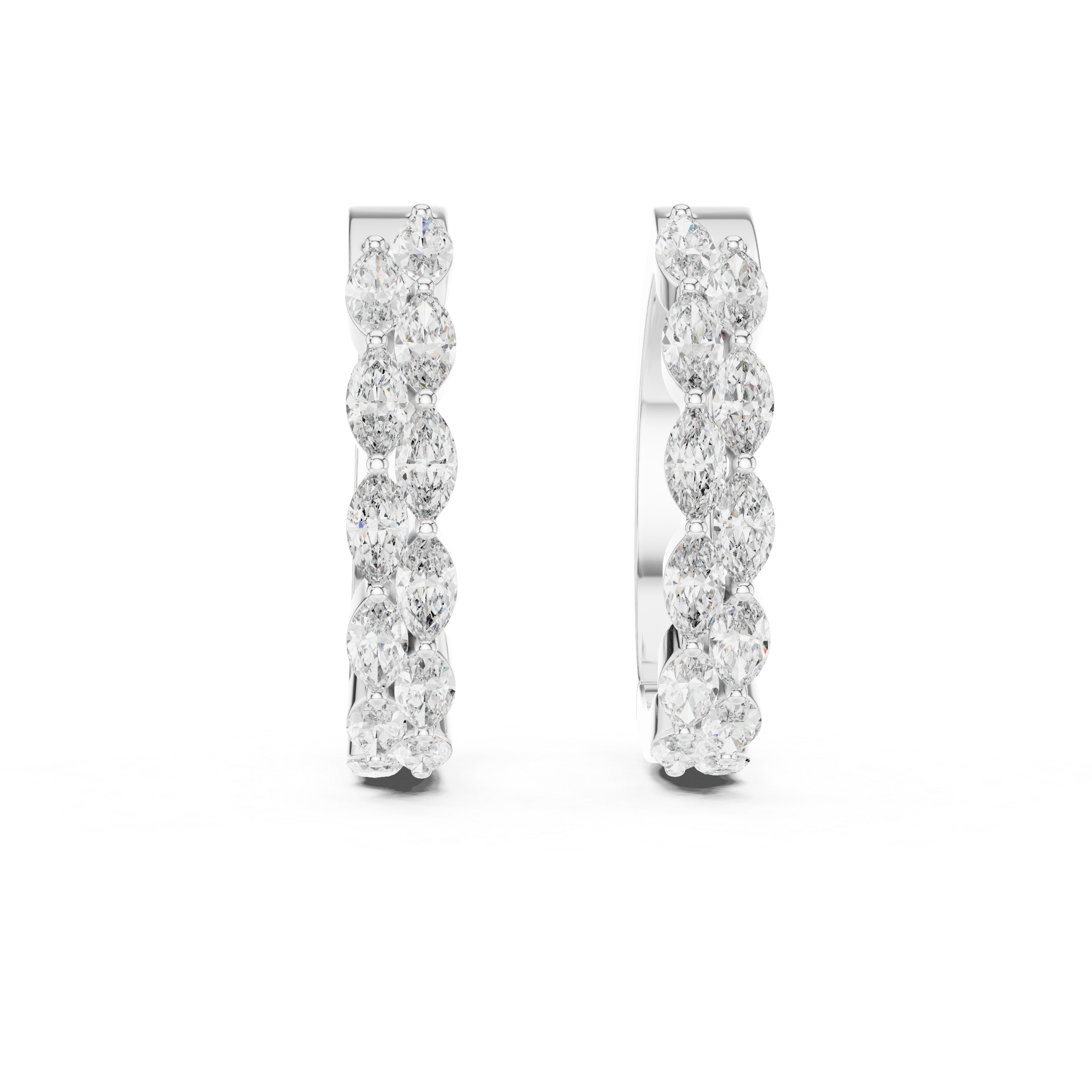 The Houston Hoops - Full Marquise Diamond Eternity Earrings