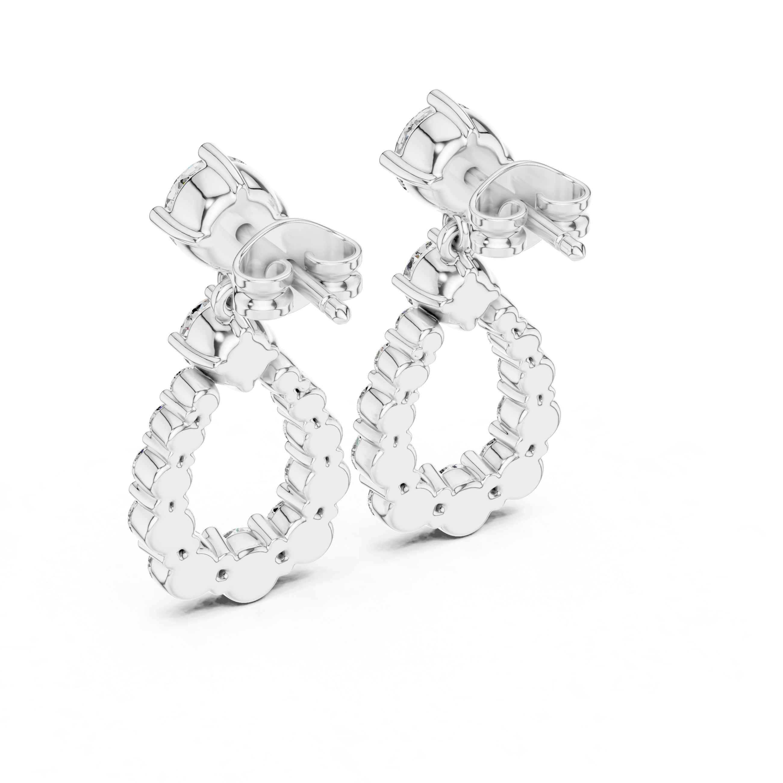 The Bilbao Earrings – Graduated Pear-Shape Collet Drop Diamond Earrings