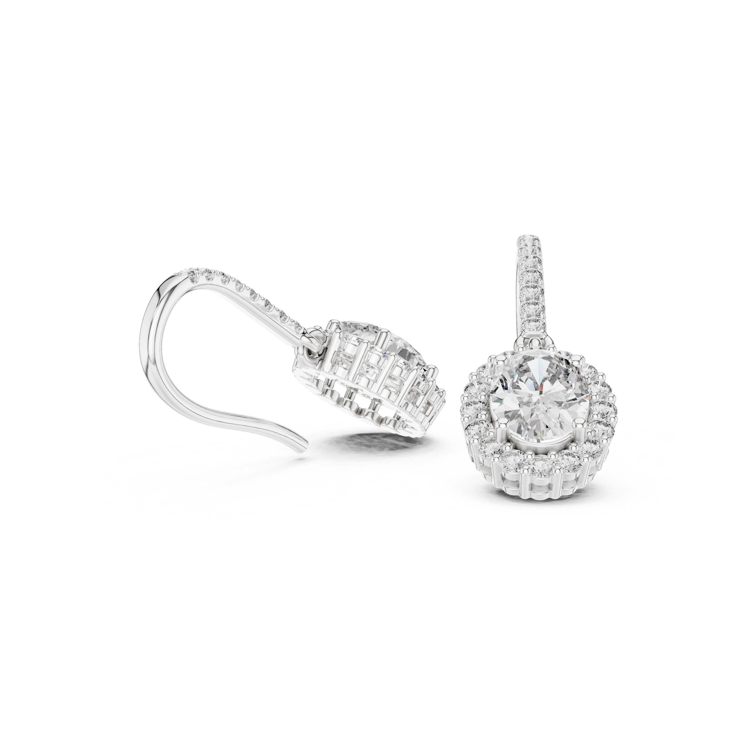 The Herrsching Earrings - Oval Blue Topaz & Diamond Drop Earrings