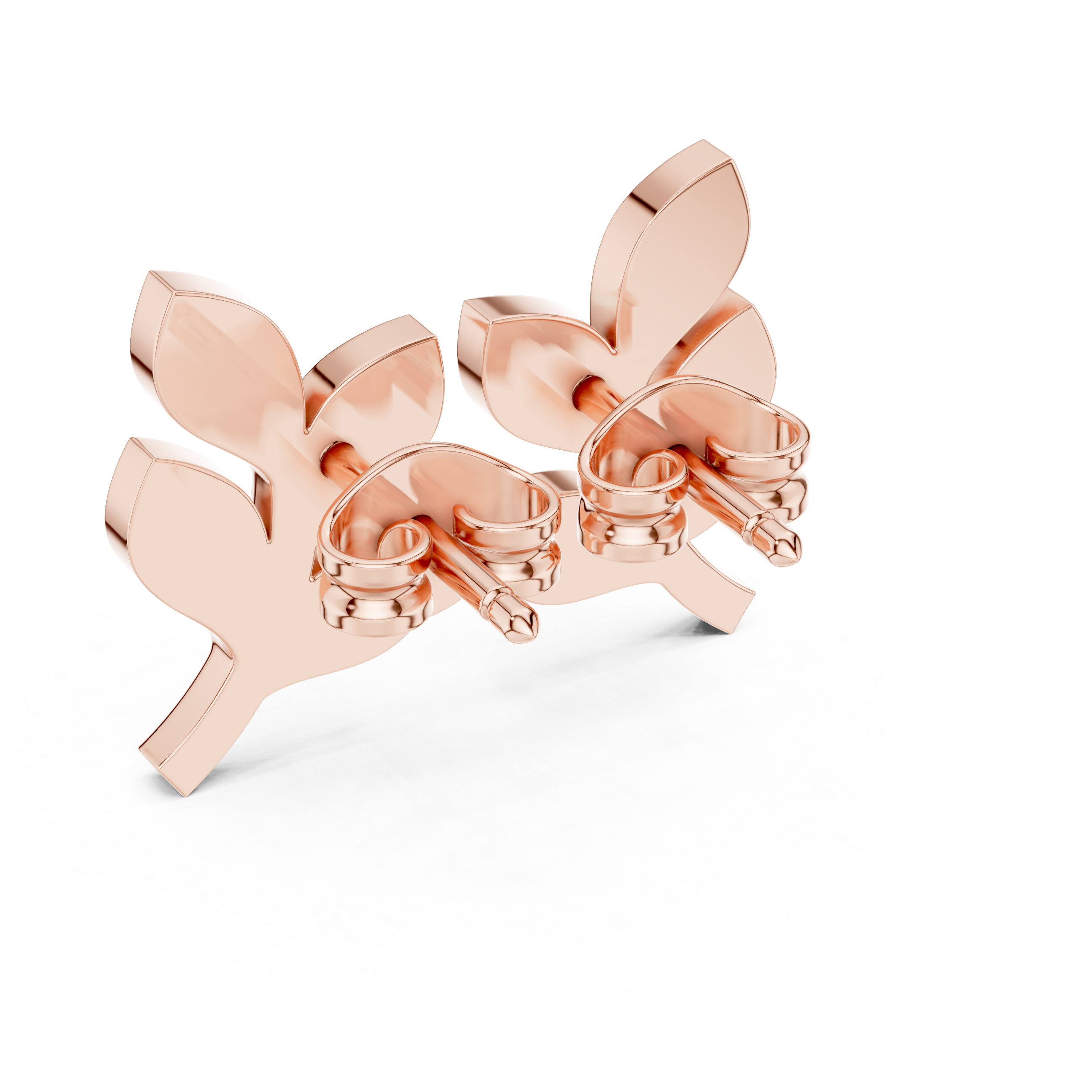 The Santander Earrings – Organic Leaf Diamond Studs