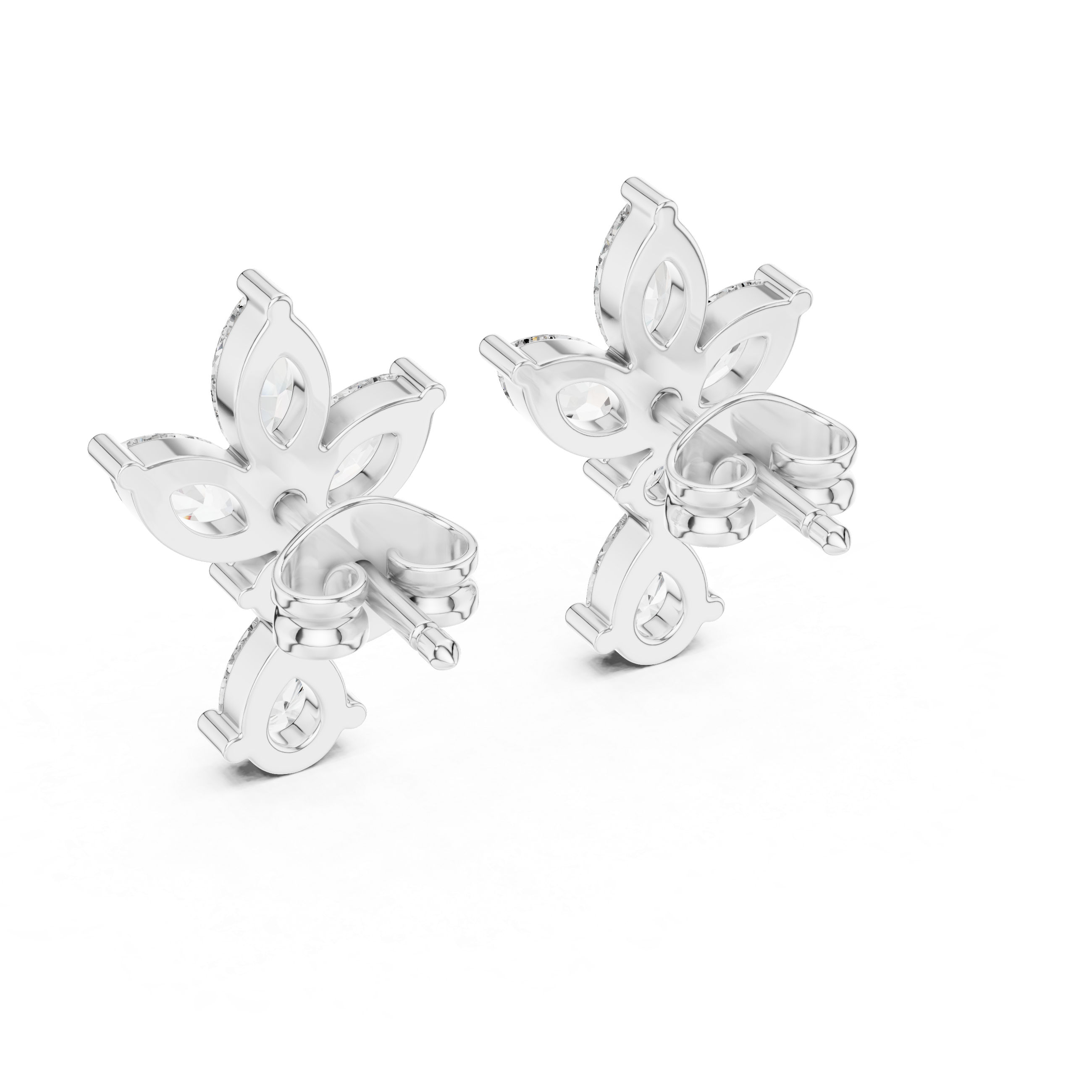 The Kronberg Earrings – Marquise & Pear Diamond Floral Spray Earrings