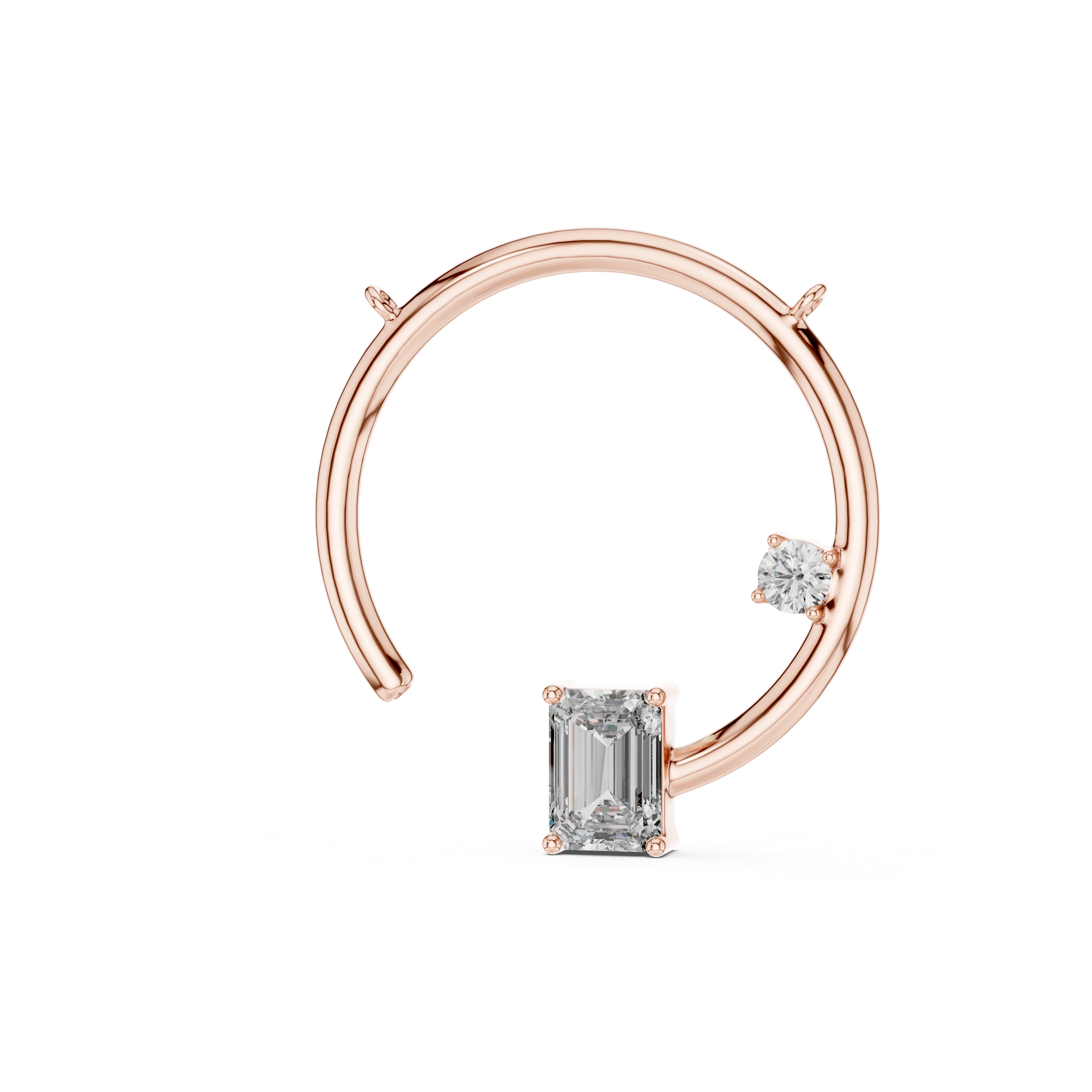 Muur Atelier Solid Gold Asymmetrical Open Circle Diamond Necklace