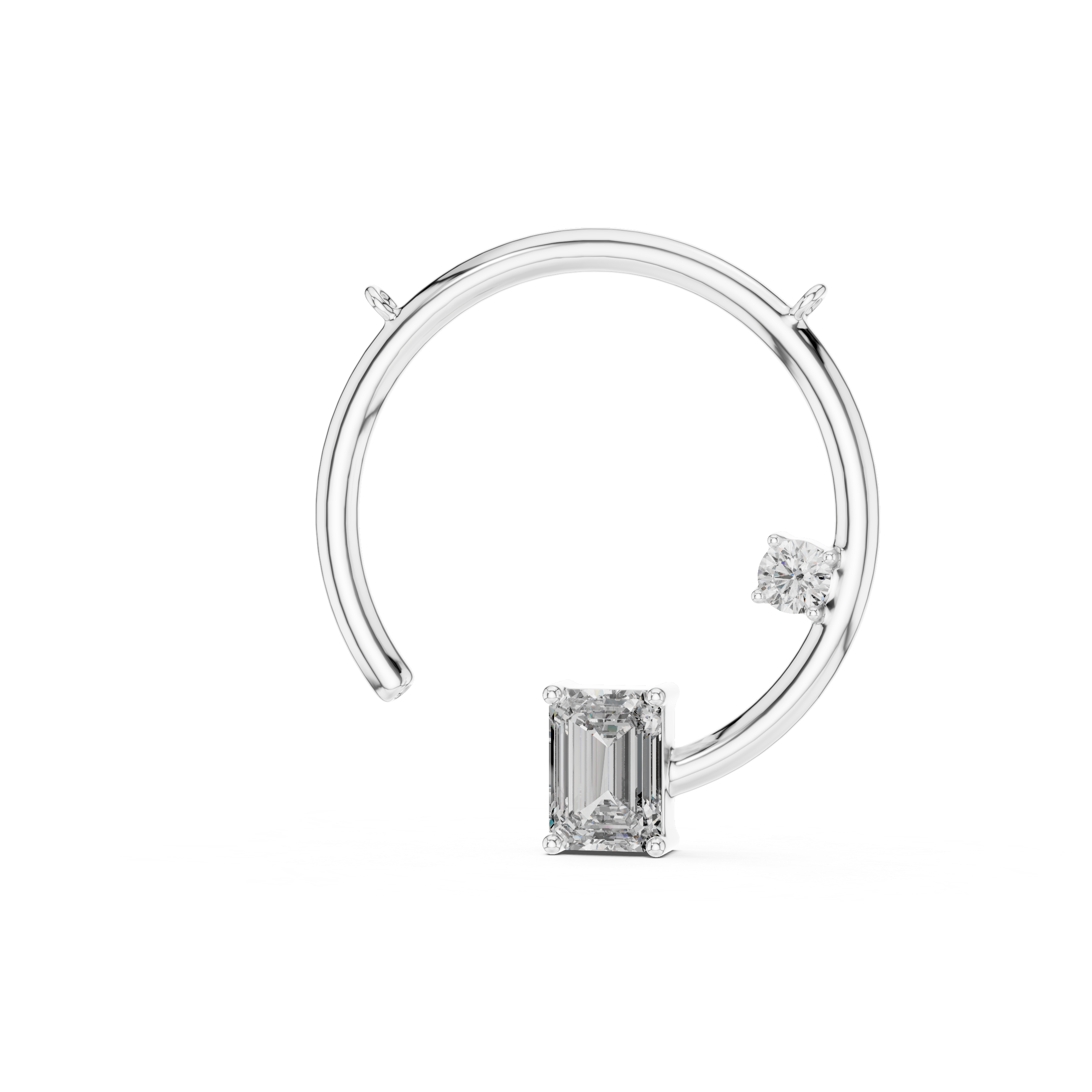 Muur Atelier Solid Gold Asymmetrical Open Circle Diamond Necklace