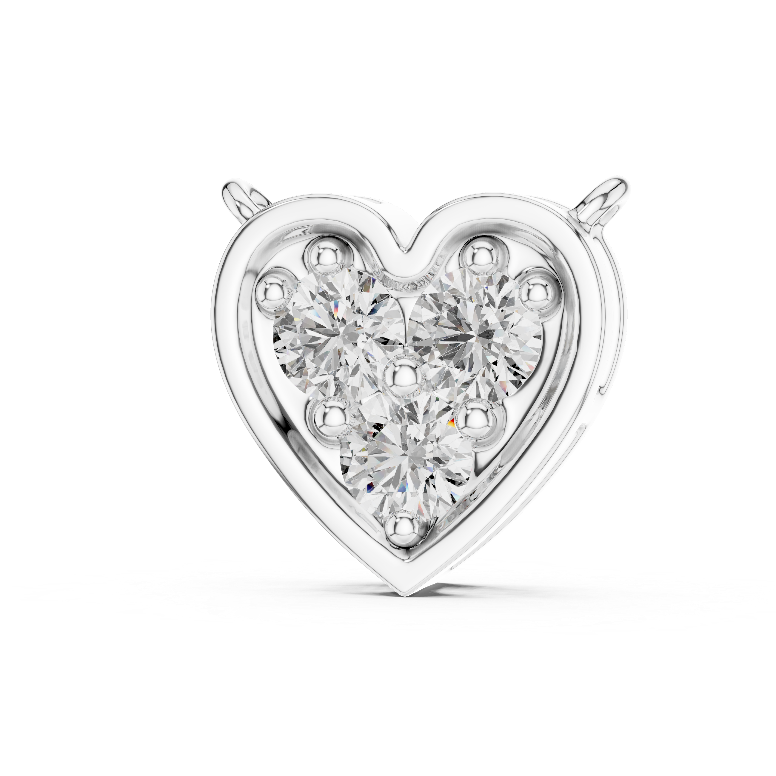 Muur Atelier Solid Gold Modern Diamond Trio Heart Necklace