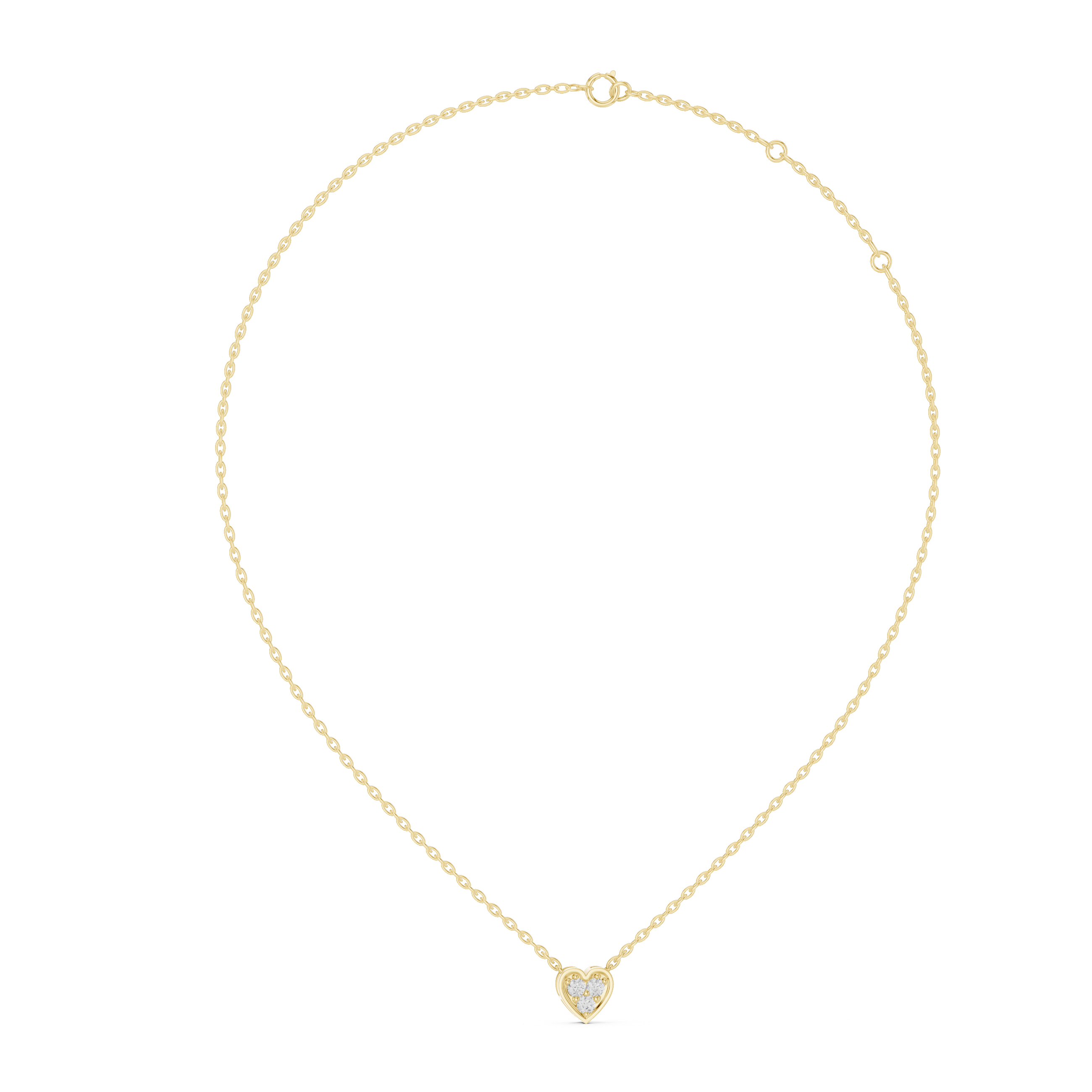 Muur Atelier Solid Gold Modern Diamond Trio Heart Necklace