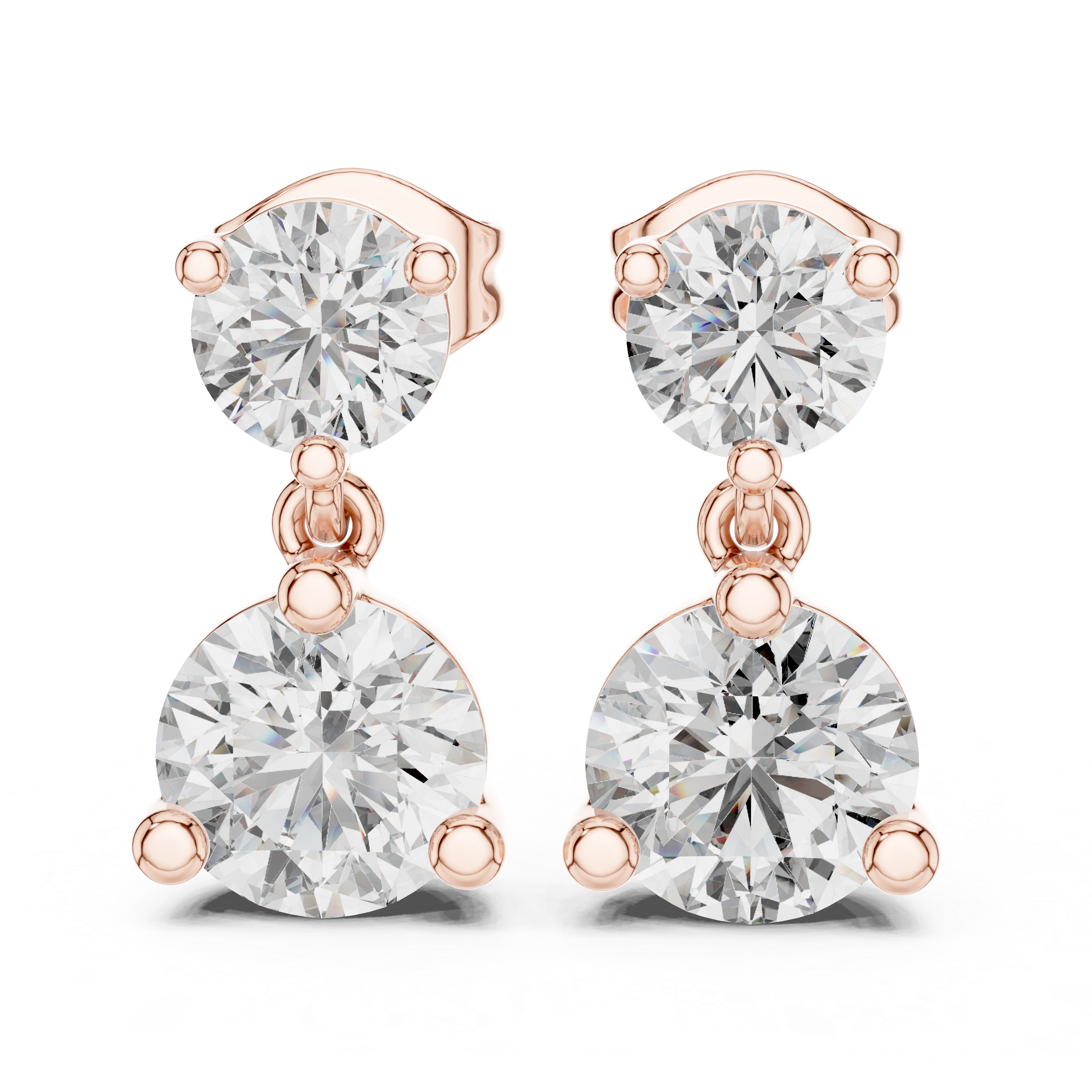 The Düsseldorf Earrings – Double Drop Collet Diamond Earrings