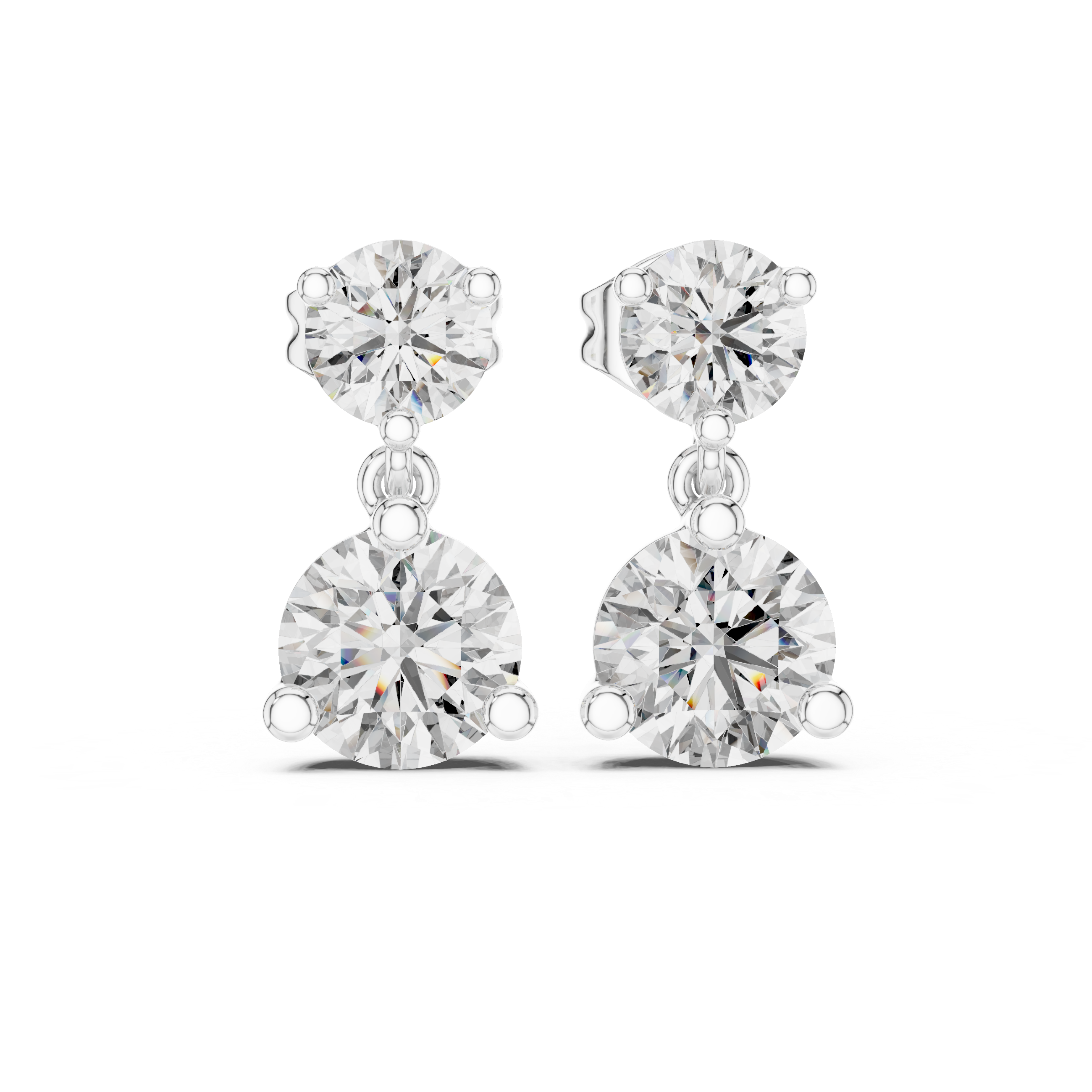 The Düsseldorf Earrings – Double Drop Collet Diamond Earrings