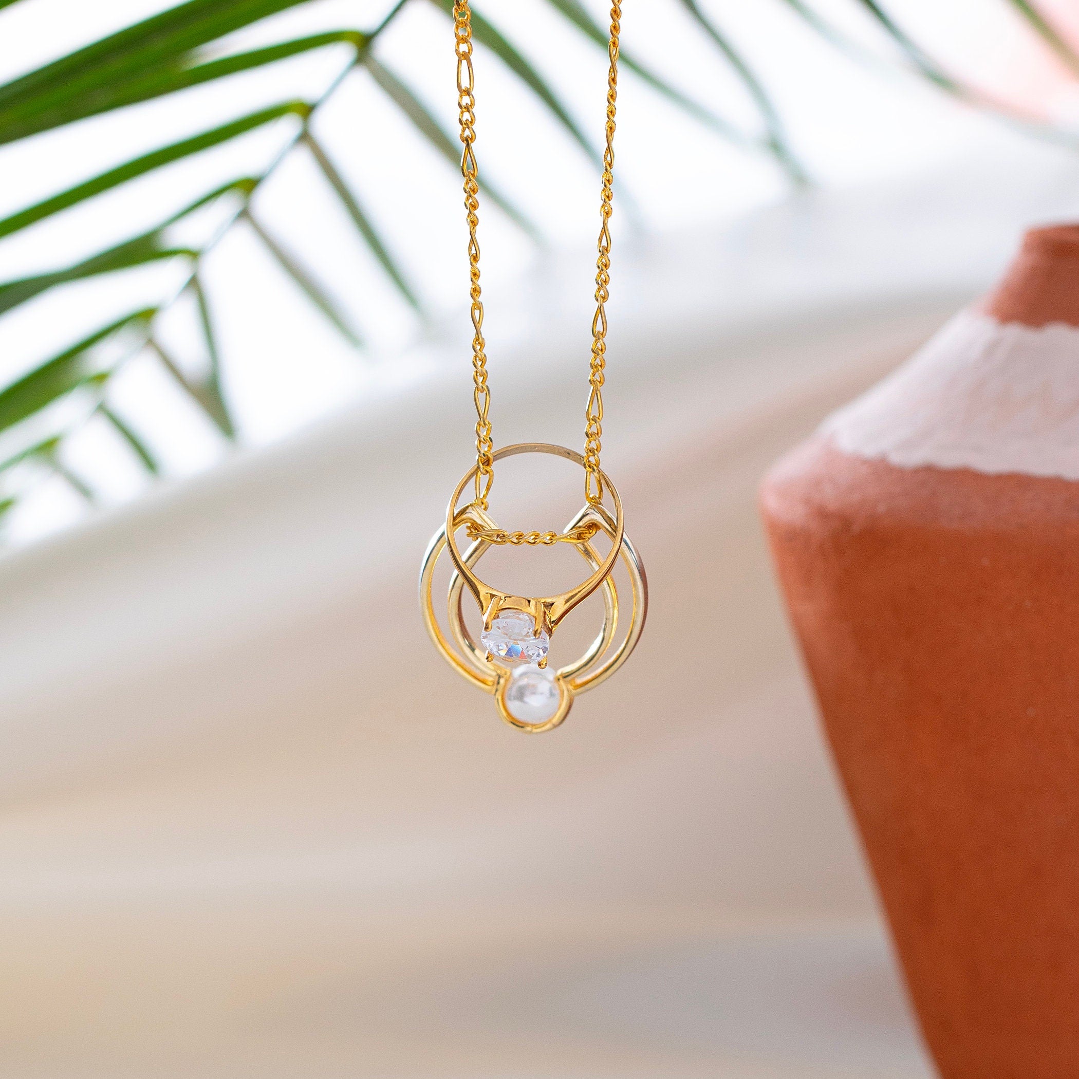 Pearl Ring Holder Necklace