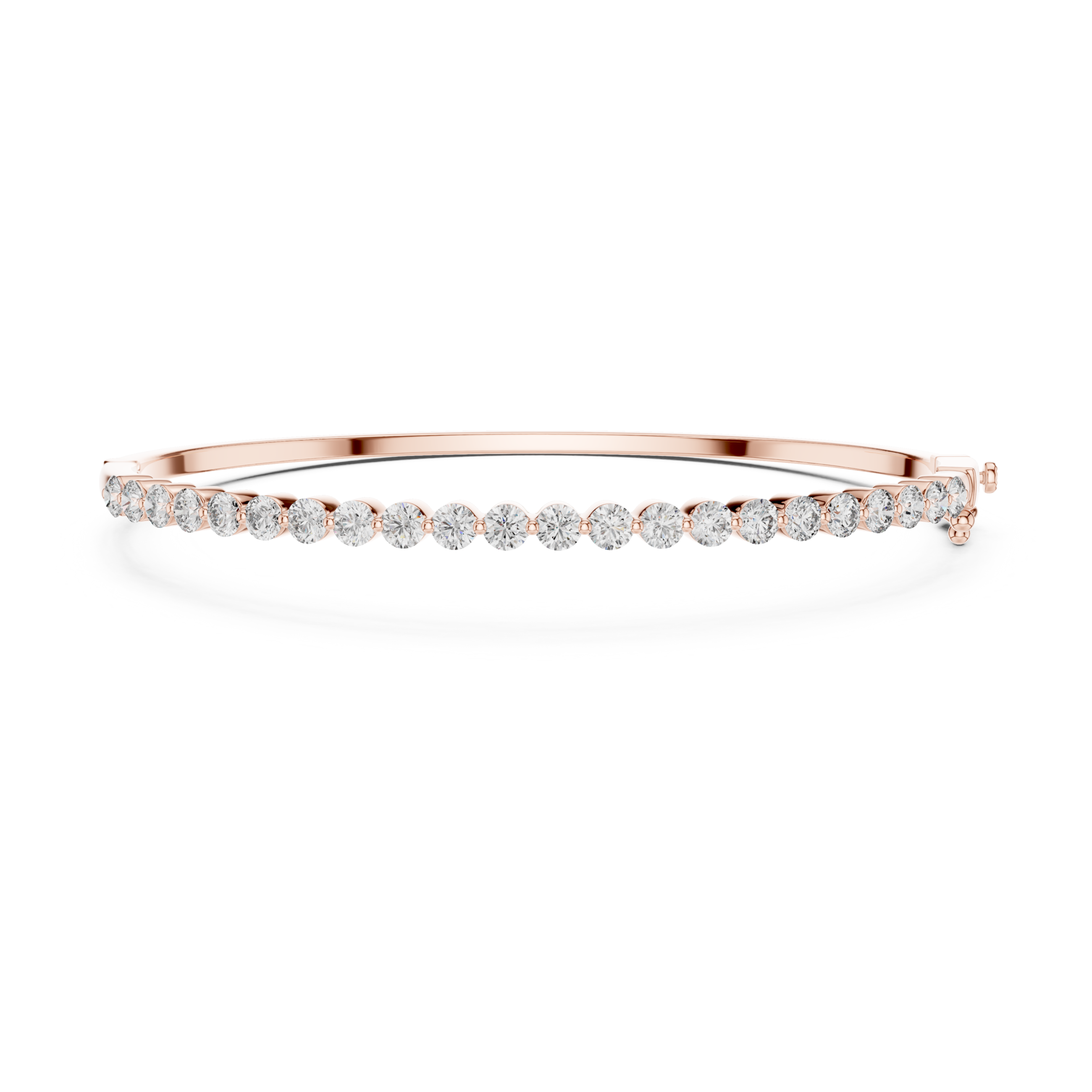 The Milan Bangle - Round Diamond Half Eternity Hinged Bangle