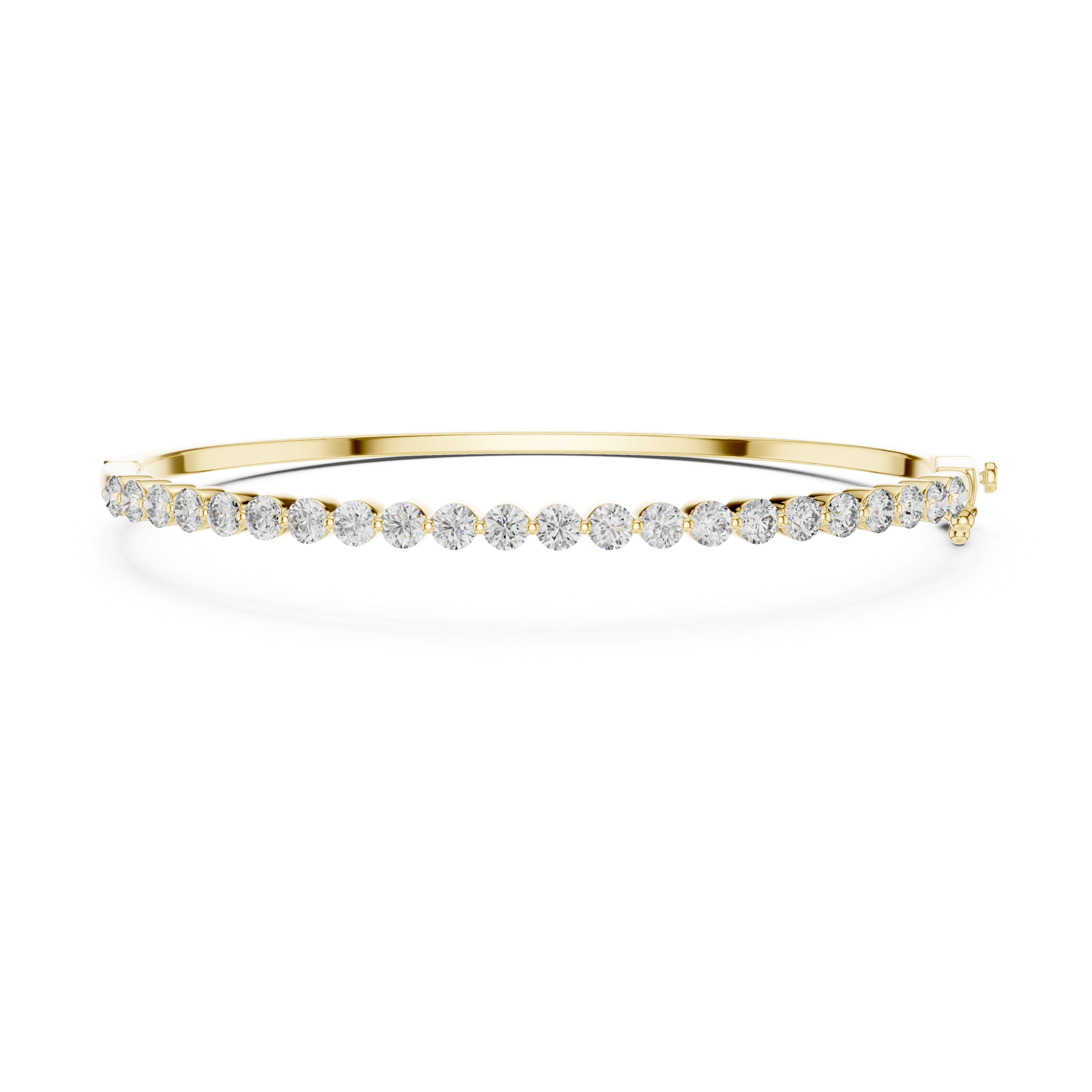 The Milan Bangle - Round Diamond Half Eternity Hinged Bangle