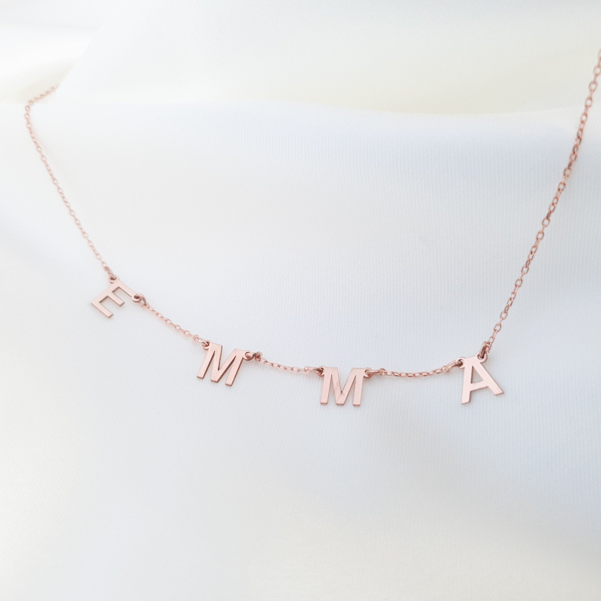 Tiny Letter Name Necklace
