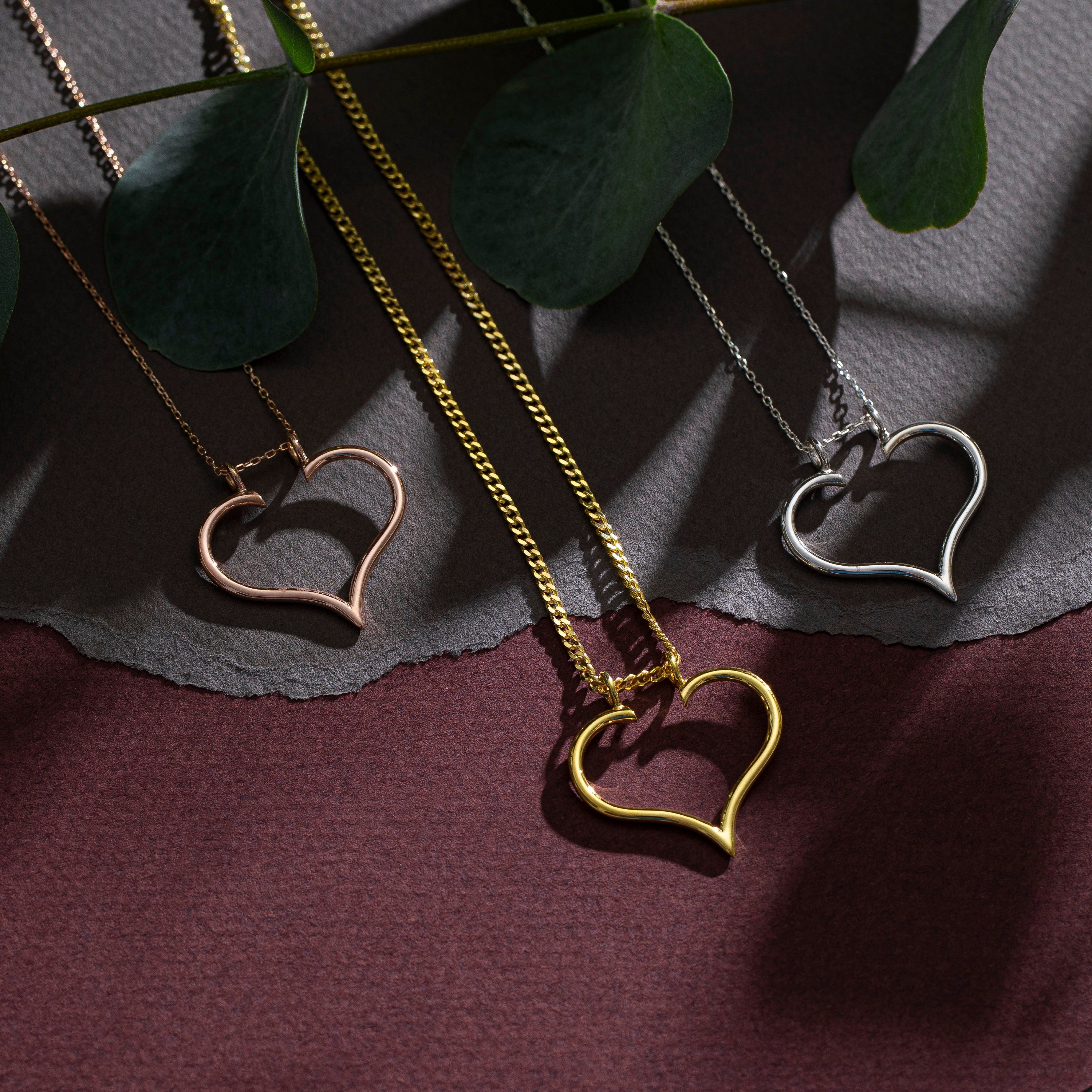 14K Solid Gold Heart Ring Holder Necklace