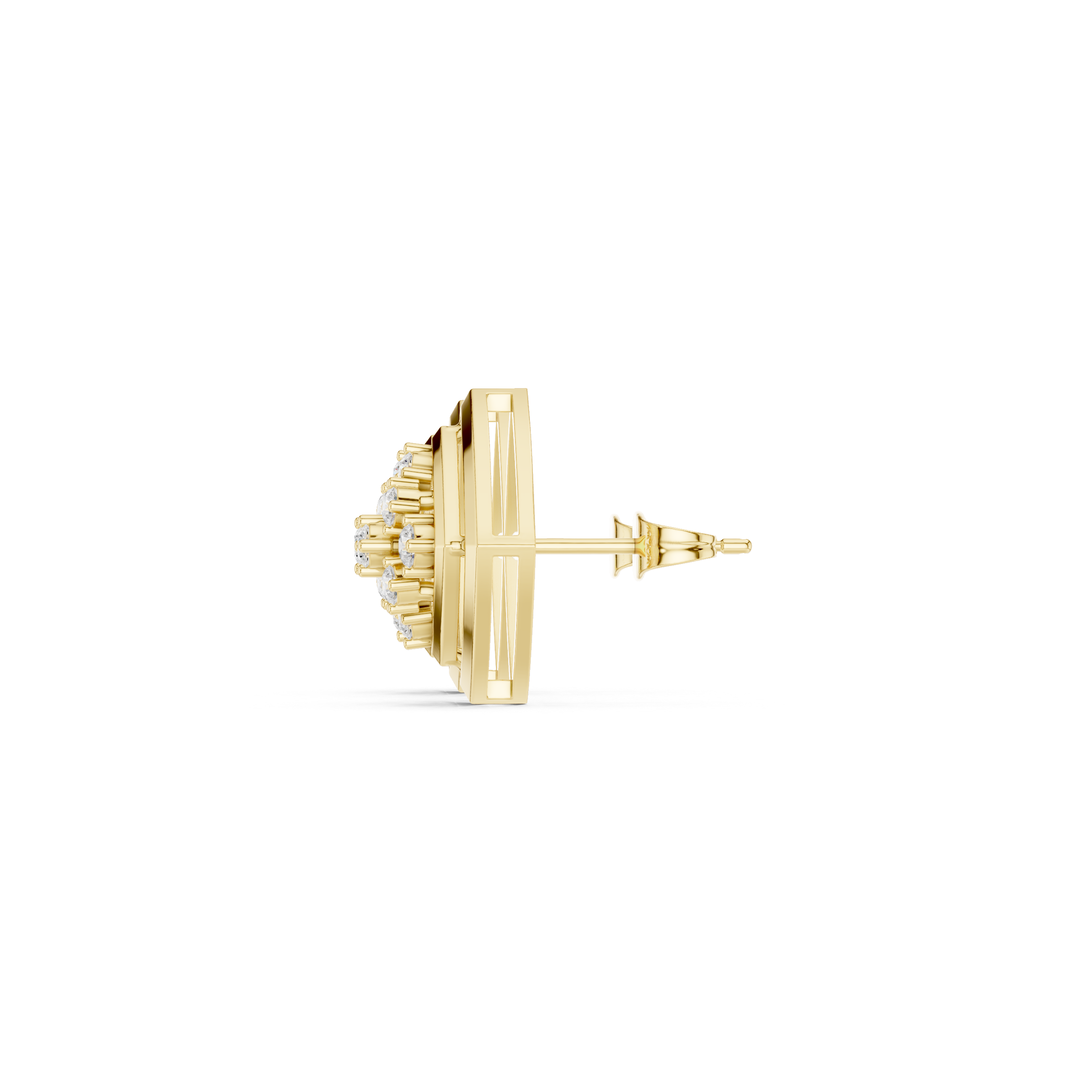 Muur Atelier Solid Gold Geometric Diamond Cluster Studs